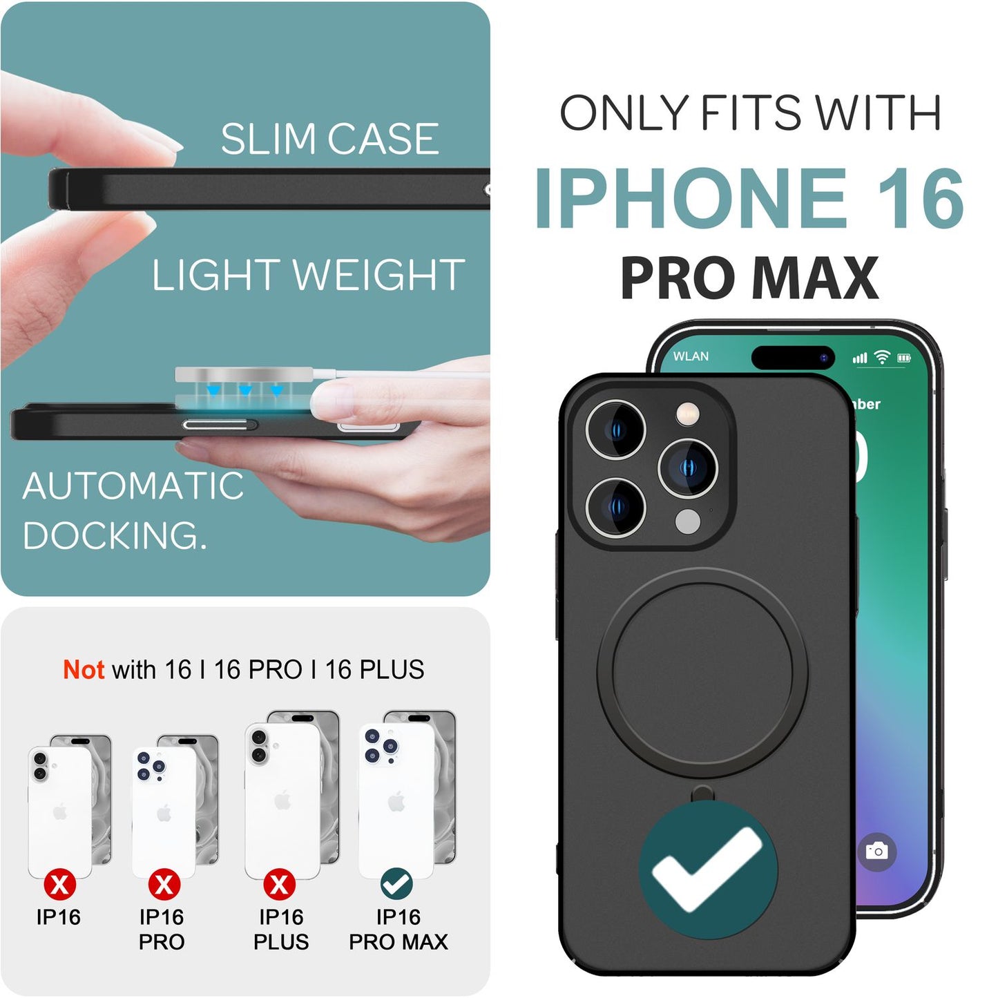 Husă NALIA MagSafe ultra-subțire - grosime 0,3 mm, compatibilă cu MagSafe, potrivire perfectă pentru iPhone 16 Pro Max