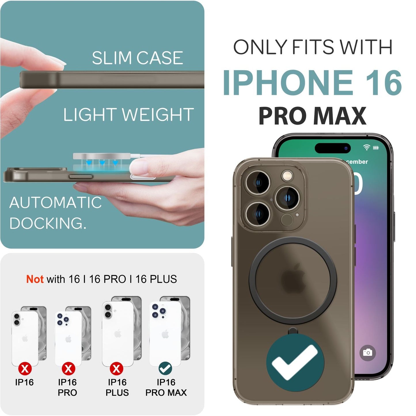 Husă NALIA MagSafe ultra-subțire - grosime 0,3 mm, compatibilă cu MagSafe, potrivire perfectă pentru iPhone 16 Pro Max