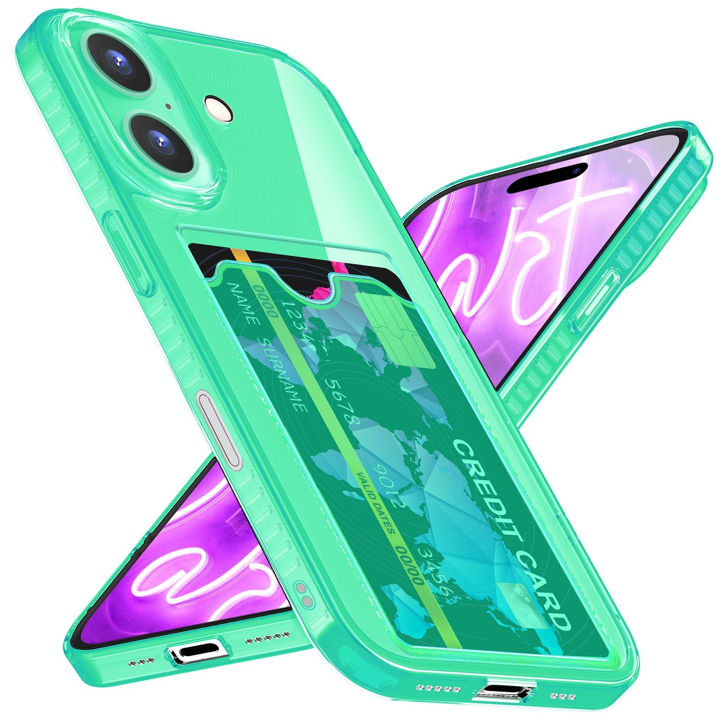 NALIA IPhone 16 Plus Hülle Kartenhalter - 2 Karten Silikon