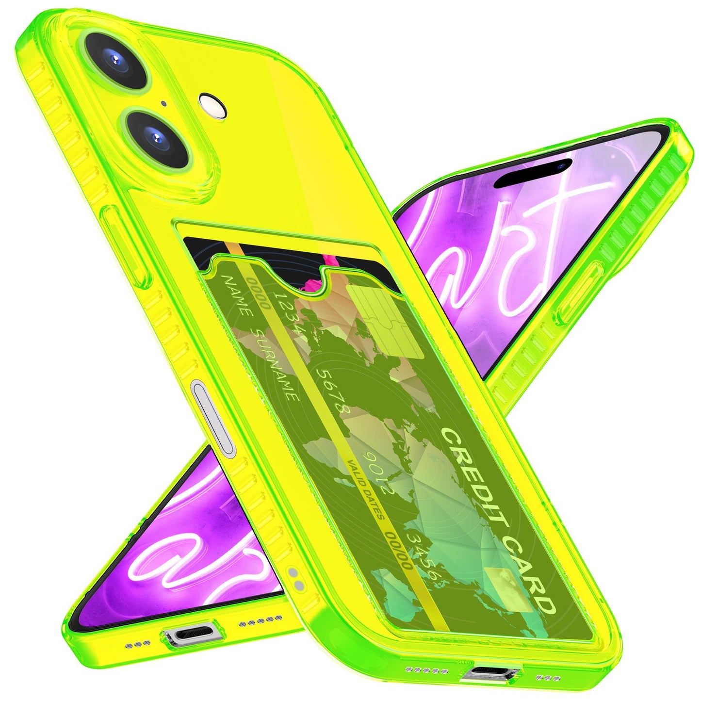 NALIA IPhone 16 Plus Hülle Kartenhalter - 2 Karten Silikon