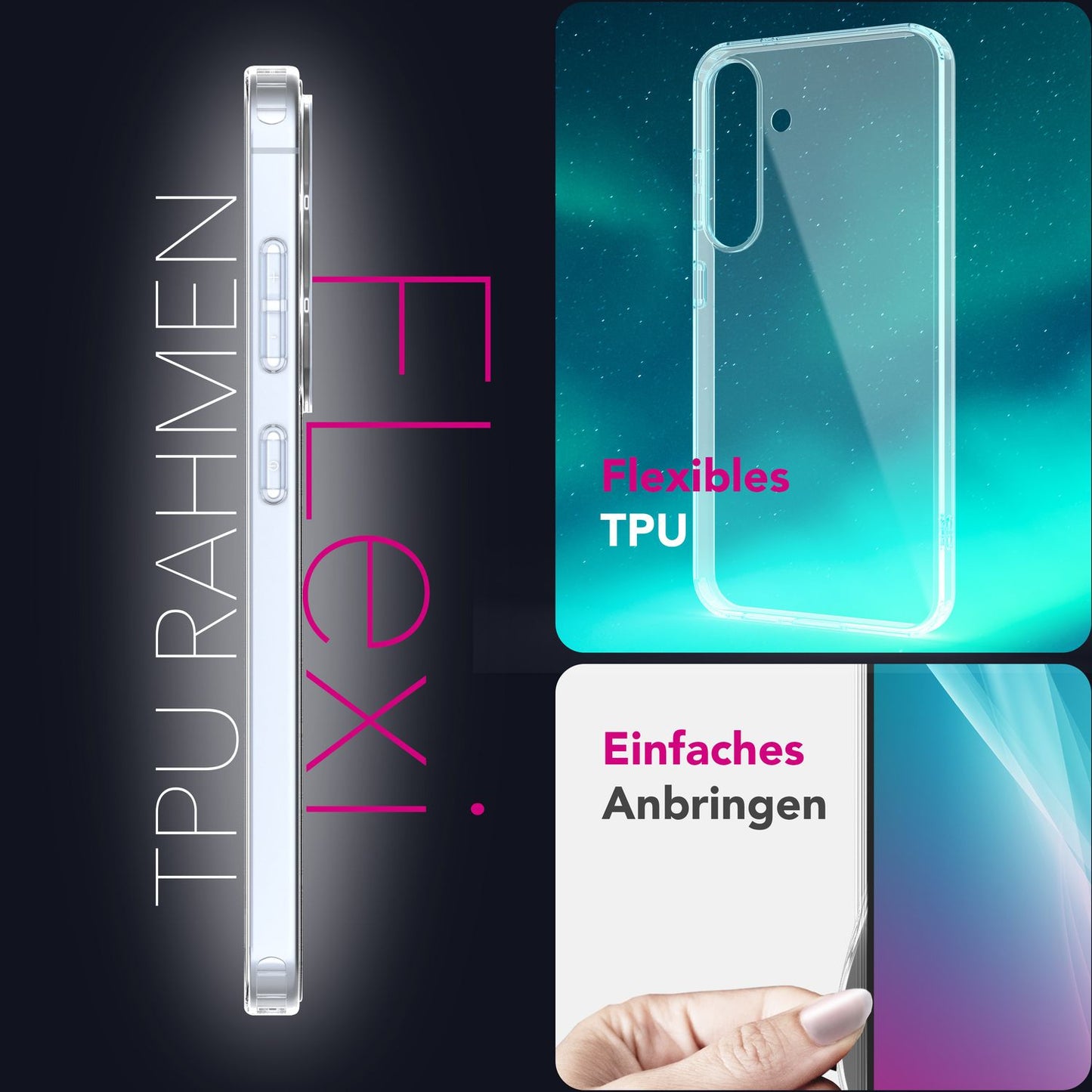 Husa NALIA AirFlex pentru Samsung Galaxy S25 Plus, husă de protecție transparentă din silicon cu efect anti-îngălbenire, husă de telefon TPU transparentă, husă transparentă durabilă și robustă