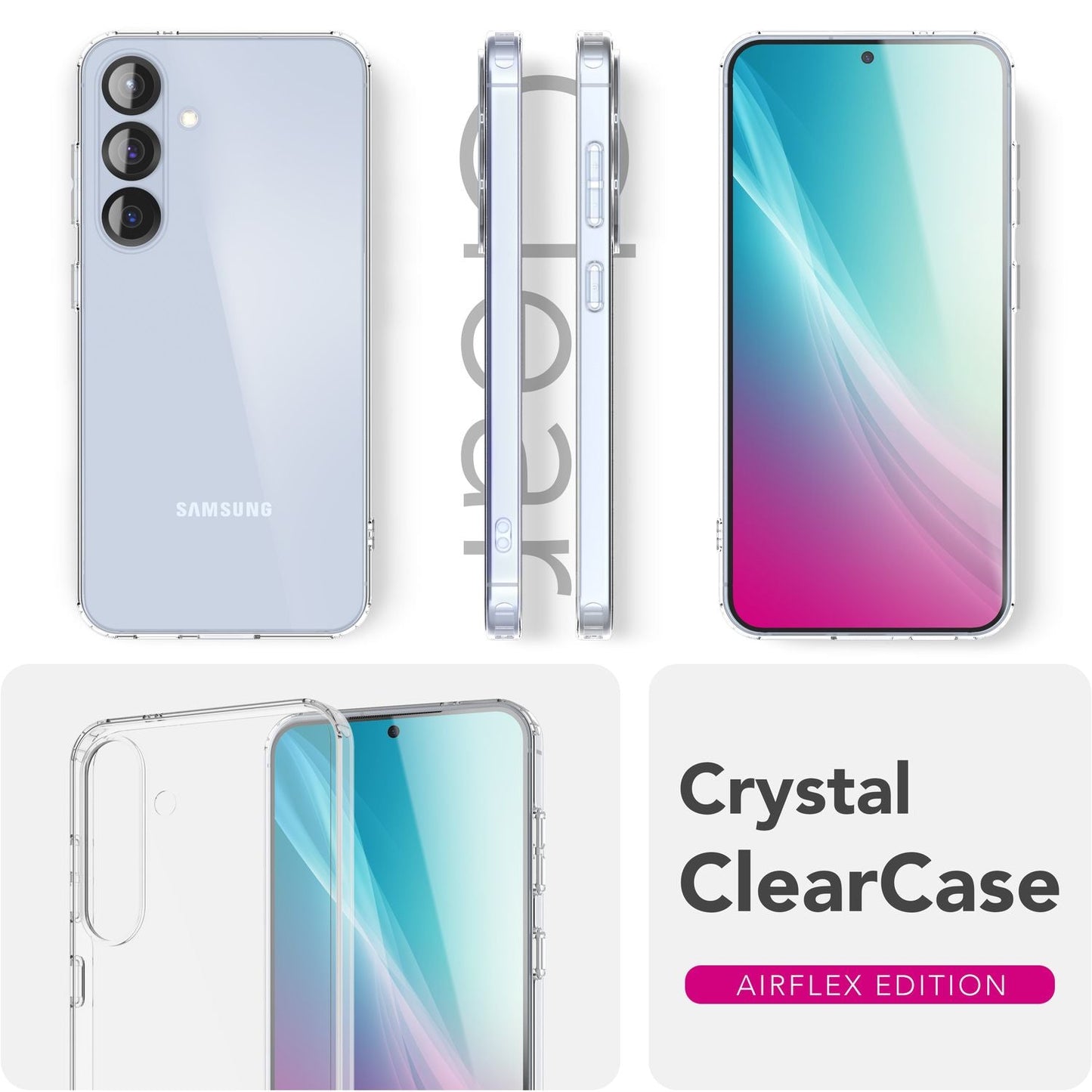 Husa NALIA AirFlex pentru Samsung Galaxy S25 Plus, husă de protecție transparentă din silicon cu efect anti-îngălbenire, husă de telefon TPU transparentă, husă transparentă durabilă și robustă