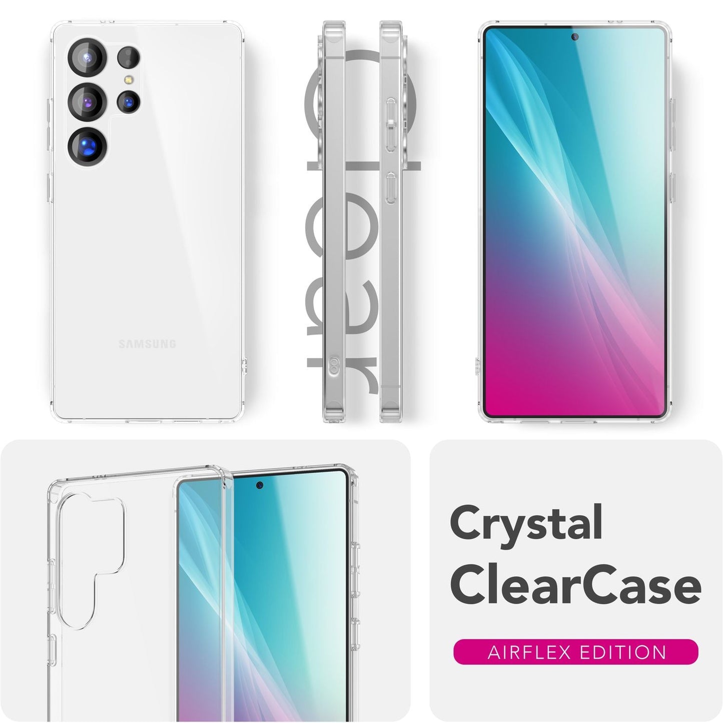 Carcasă NALIA AirFlex, transparentă, TPU, cu efect anti-îngălbenire - grosime 0,4 mm, potrivire perfectă, compatibilă cu Galaxy S25 Ultra
