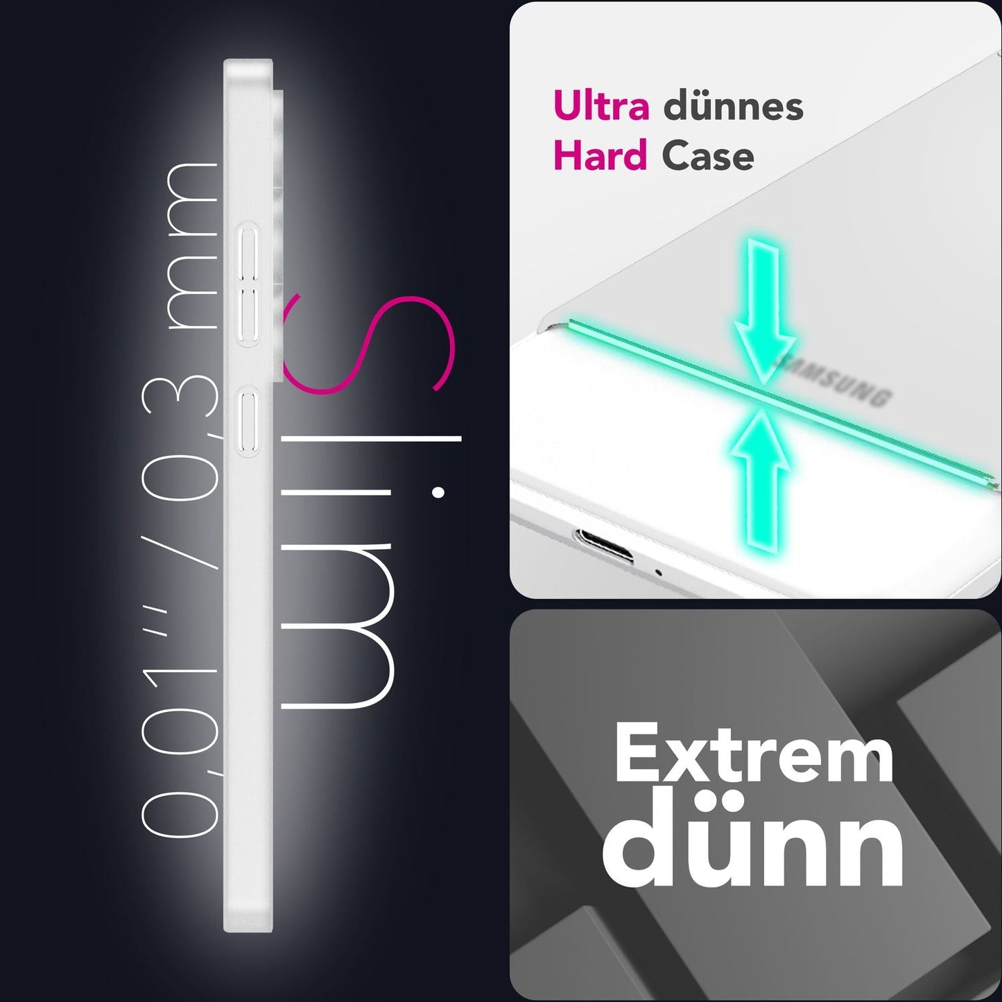 NALIA Phantom für Samsung Galaxy S25 Plus Hülle, Extrem Dünne 0,3mm Schutzhülle, Ultra-Slim Hardcover, Mattierte Handyhülle, Federleicht und Anti-Fingerabdruck