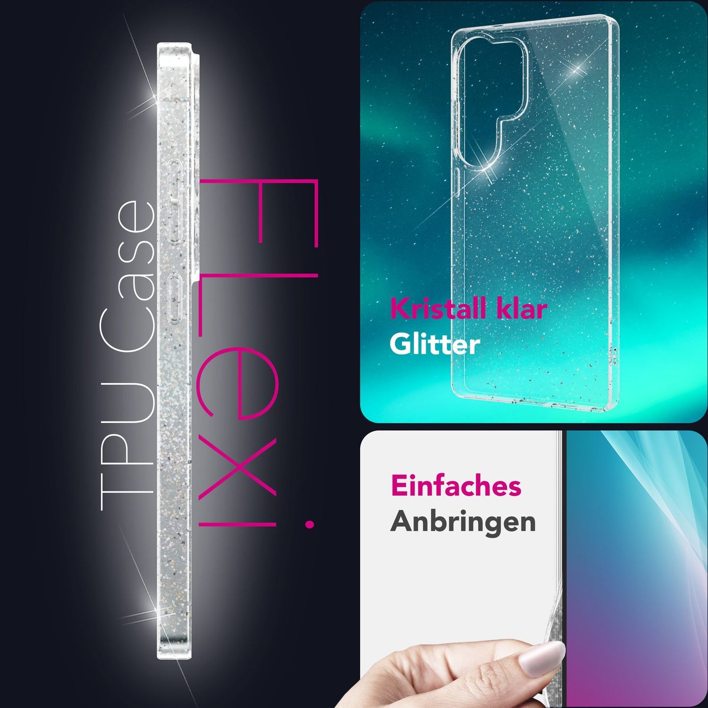 Husă NALIA Dazzlin cu sclipici strălucitor - Dimensiune Galaxy S25 Ultra Thin