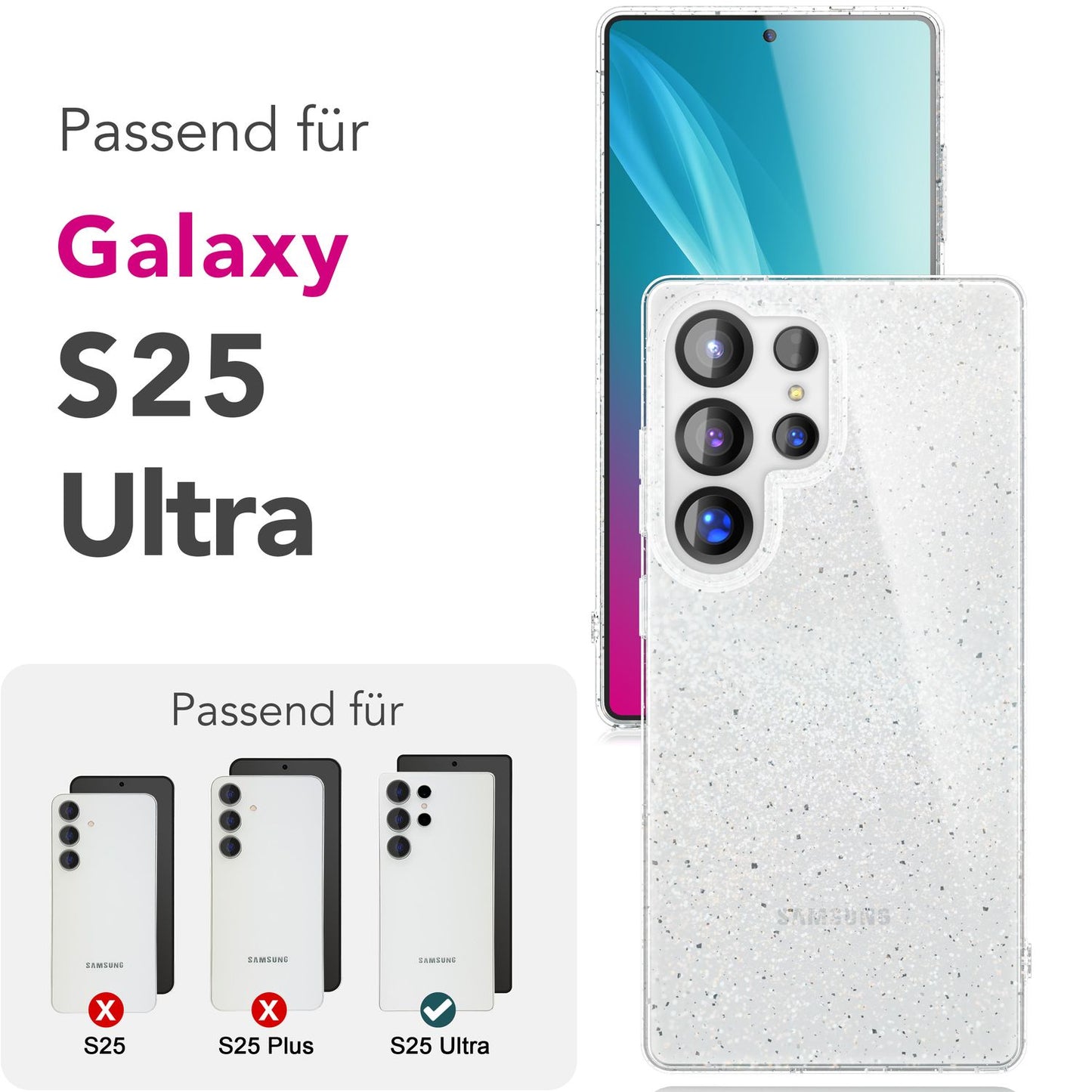 Husă NALIA Dazzlin cu sclipici strălucitor - Dimensiune Galaxy S25 Ultra Thin