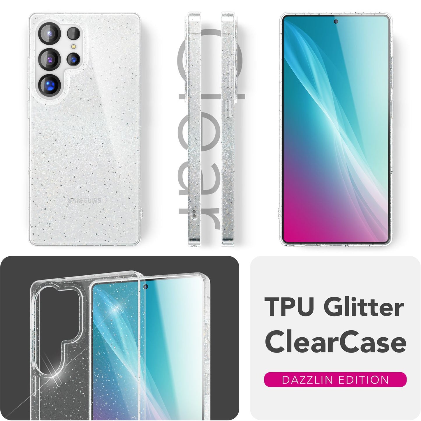 Husă NALIA Dazzlin cu sclipici strălucitor - Dimensiune Galaxy S25 Ultra Thin