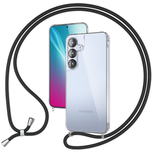 NALIA Hangit Verstellbare Handykette - Für Galaxy S25 Plus, Harte Transparente Hülle, Crossbody Schutzband
