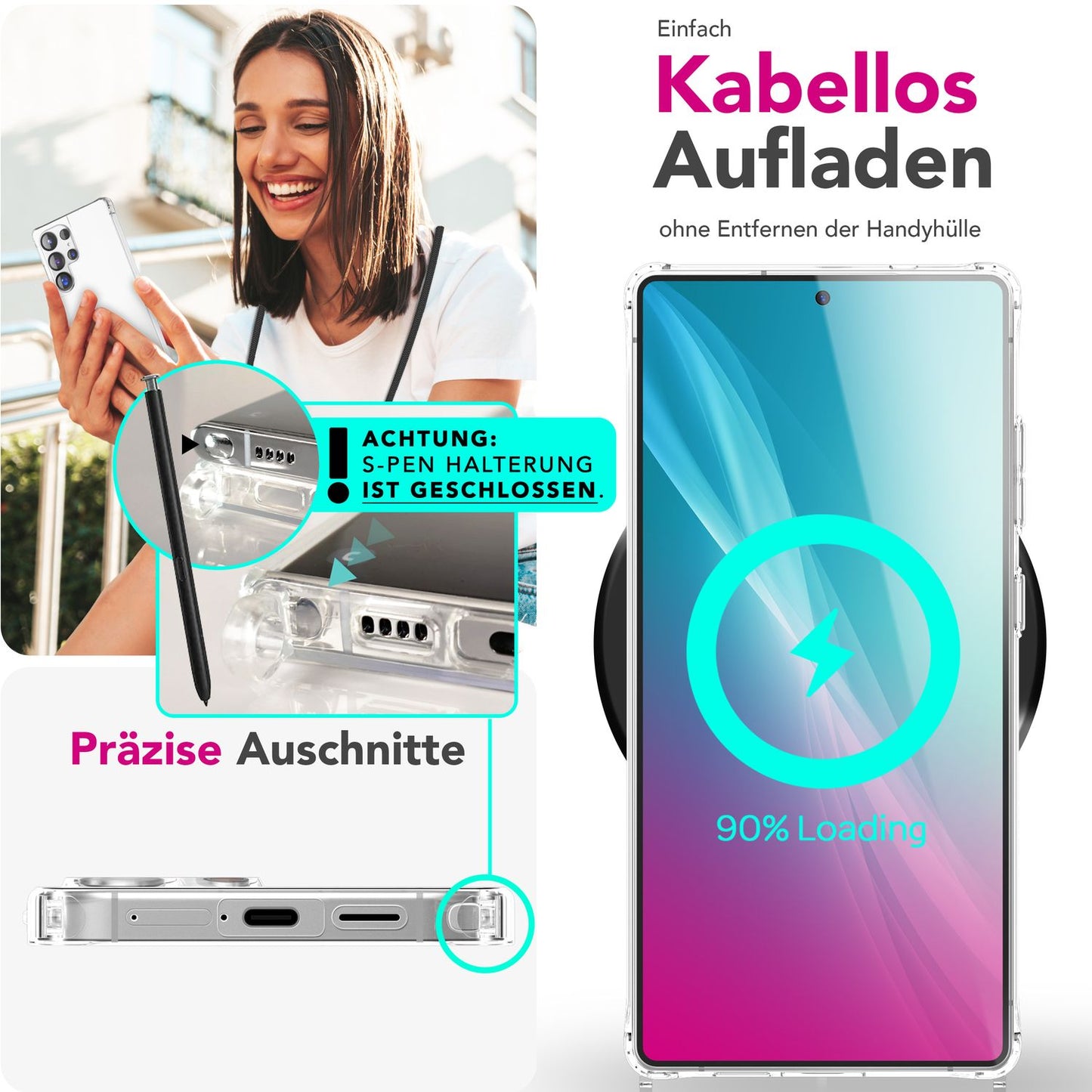 NALIA Hangit Verstellbare Crossbody Hülle - Kapazität 1 Smartphone, Länge Verstellbar, Kompatibel Galaxy S25 Ultra