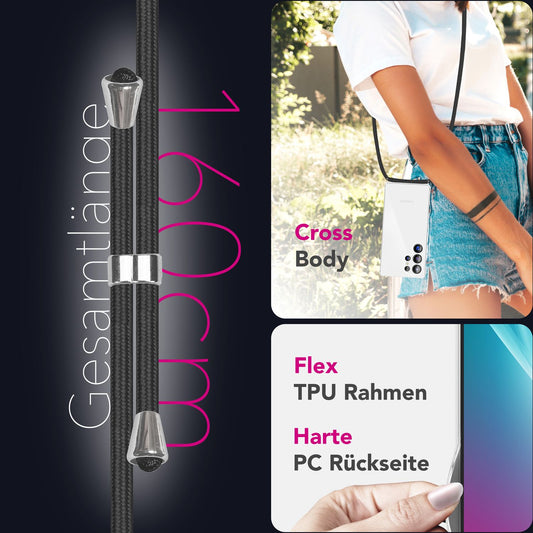 NALIA Hangit Verstellbare Crossbody Hülle - Kapazität 1 Smartphone, Länge Verstellbar, Kompatibel Galaxy S25 Ultra