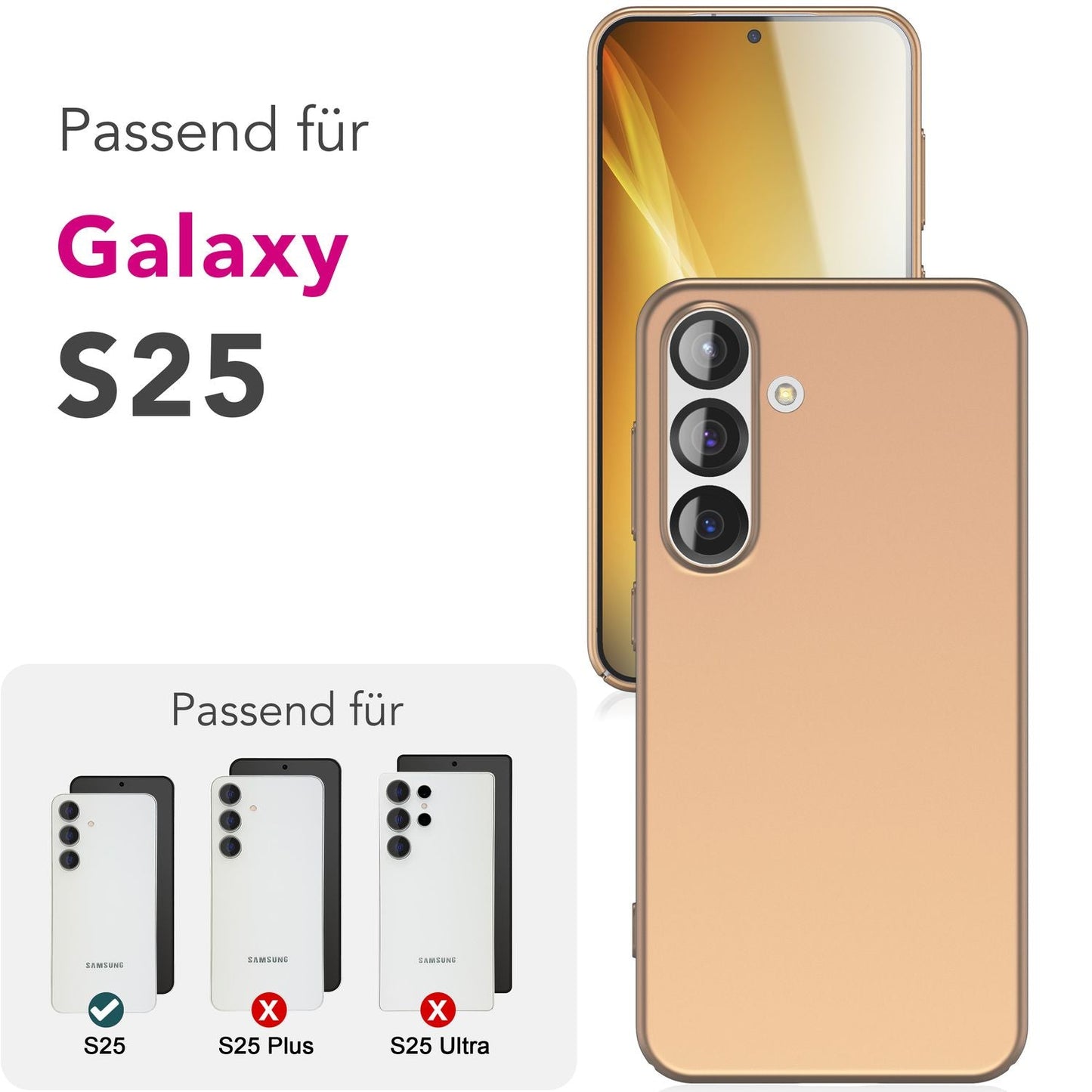 NALIA PureFit für Samsung Galaxy S25 Hülle, Ultradünnes 0,5mm Hardcase im schlanken Design, Mattierte Elegante Leichte Schutzhülle, Ultra Slim Anti-Fingerprint Etui