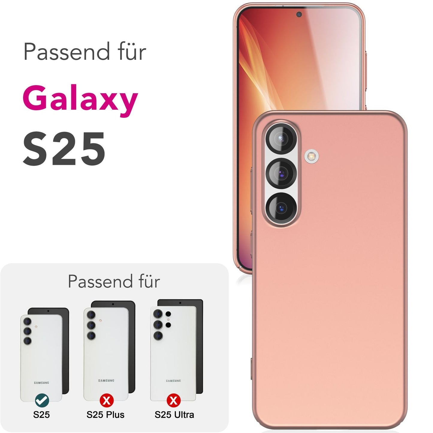 NALIA PureFit für Samsung Galaxy S25 Hülle, Ultradünnes 0,5mm Hardcase im schlanken Design, Mattierte Elegante Leichte Schutzhülle, Ultra Slim Anti-Fingerprint Etui