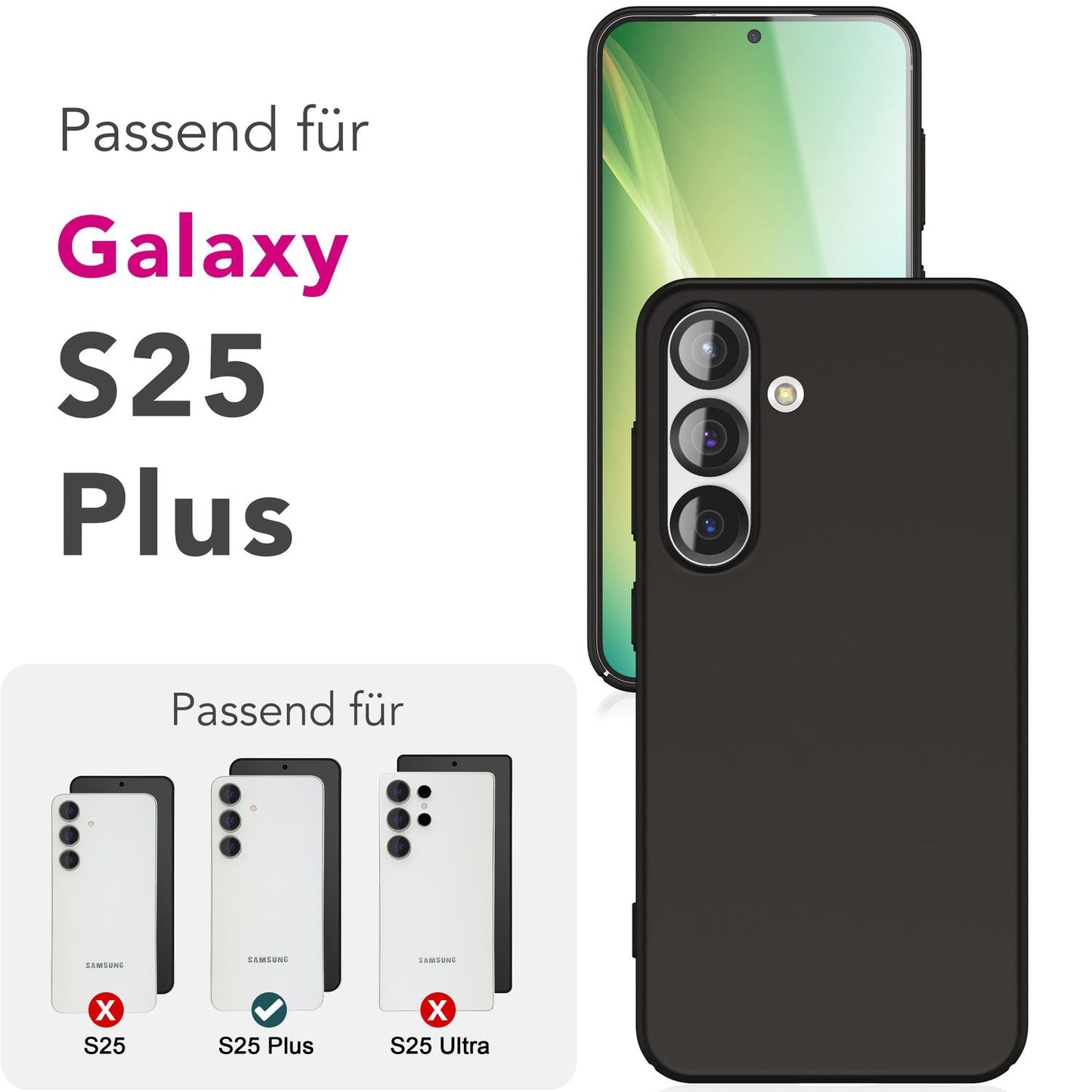 NALIA PureFit für Samsung Galaxy S25 Plus Hülle, Schlanke 0,5mm Schutzhülle im Mattierten Ultra-Slim Design, Dünnes Leichtes Hardcover, Fingerabdruck-Resistent