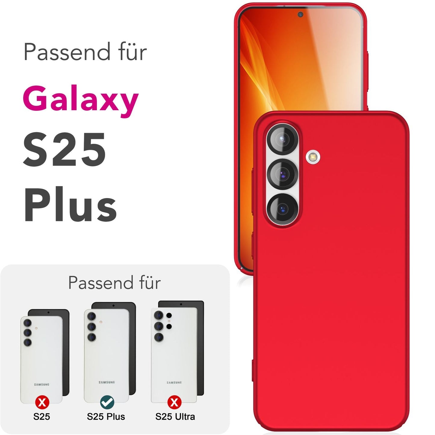 NALIA PureFit für Samsung Galaxy S25 Plus Hülle, Schlanke 0,5mm Schutzhülle im Mattierten Ultra-Slim Design, Dünnes Leichtes Hardcover, Fingerabdruck-Resistent
