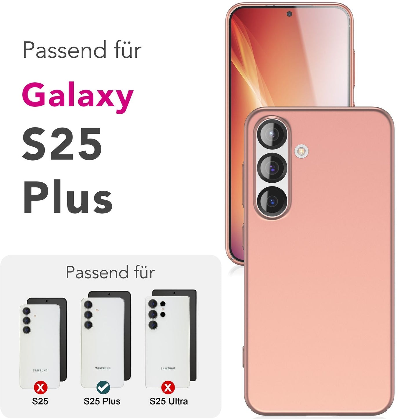 NALIA PureFit für Samsung Galaxy S25 Plus Hülle, Schlanke 0,5mm Schutzhülle im Mattierten Ultra-Slim Design, Dünnes Leichtes Hardcover, Fingerabdruck-Resistent