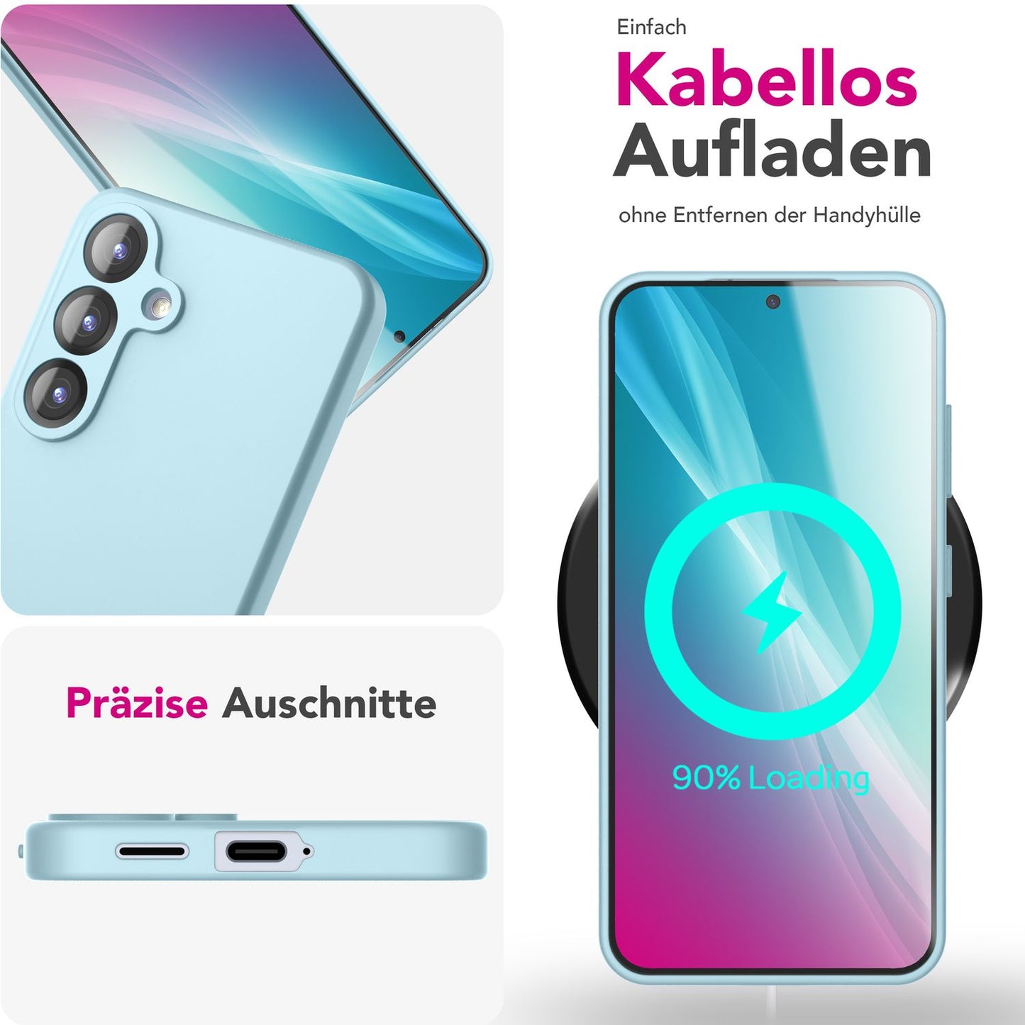 NALIA Phoenix für Samsung Galaxy S25 Hülle, Abwischbare Weiche Schutzhülle aus Flüssigsilikon, Mikrofaser Innenfutter, Rutschfeste Handyhülle, Seidige Silikonhülle