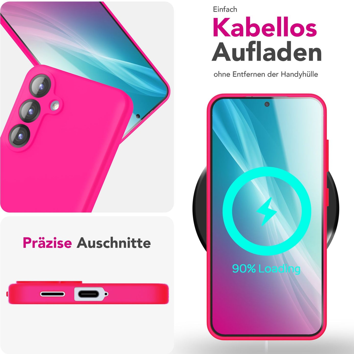 NALIA Phoenix für Samsung Galaxy S25 Hülle, Abwischbare Weiche Schutzhülle aus Flüssigsilikon, Mikrofaser Innenfutter, Rutschfeste Handyhülle, Seidige Silikonhülle