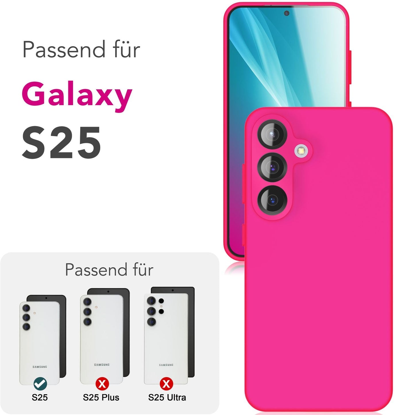 NALIA Phoenix für Samsung Galaxy S25 Hülle, Abwischbare Weiche Schutzhülle aus Flüssigsilikon, Mikrofaser Innenfutter, Rutschfeste Handyhülle, Seidige Silikonhülle