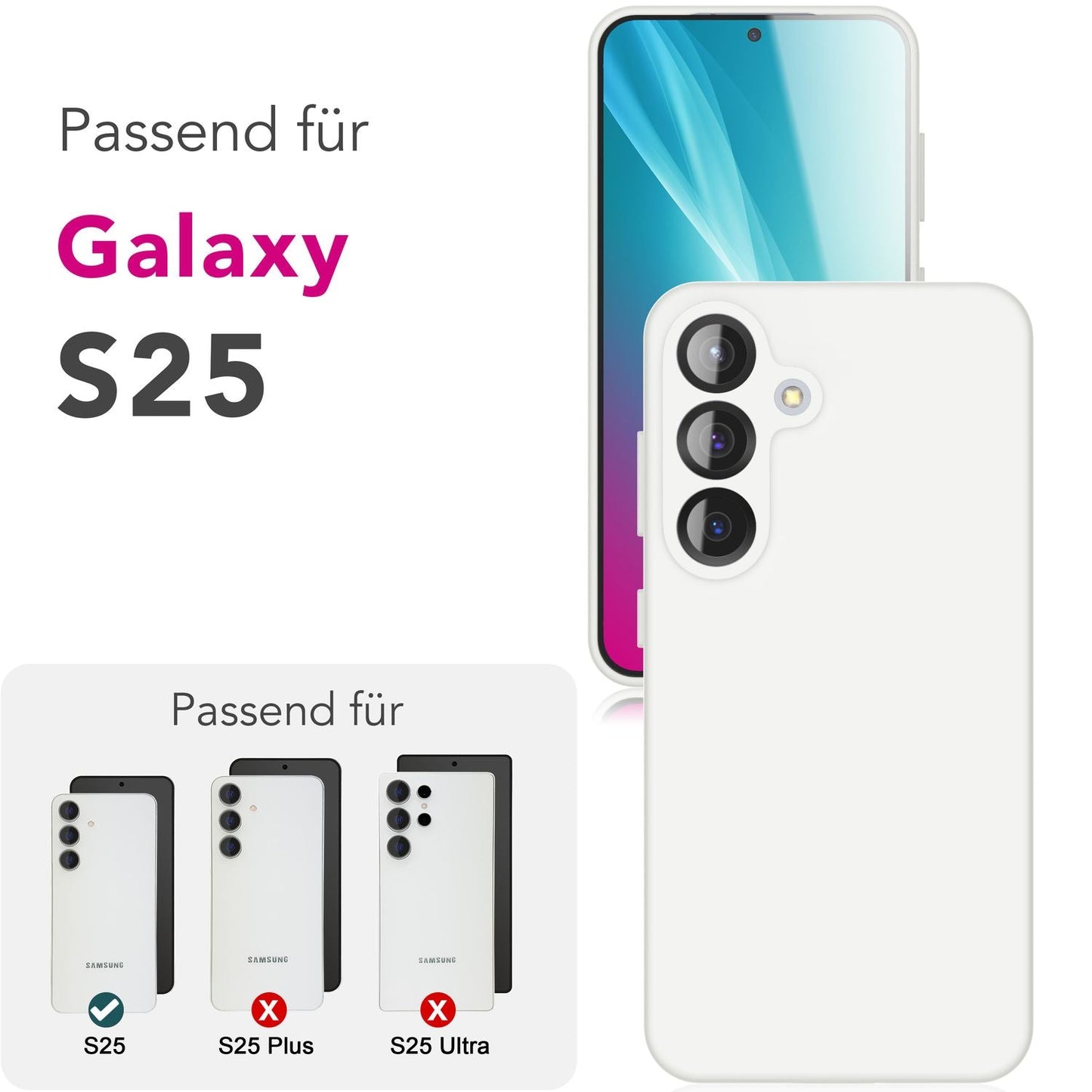 NALIA Phoenix für Samsung Galaxy S25 Hülle, Abwischbare Weiche Schutzhülle aus Flüssigsilikon, Mikrofaser Innenfutter, Rutschfeste Handyhülle, Seidige Silikonhülle