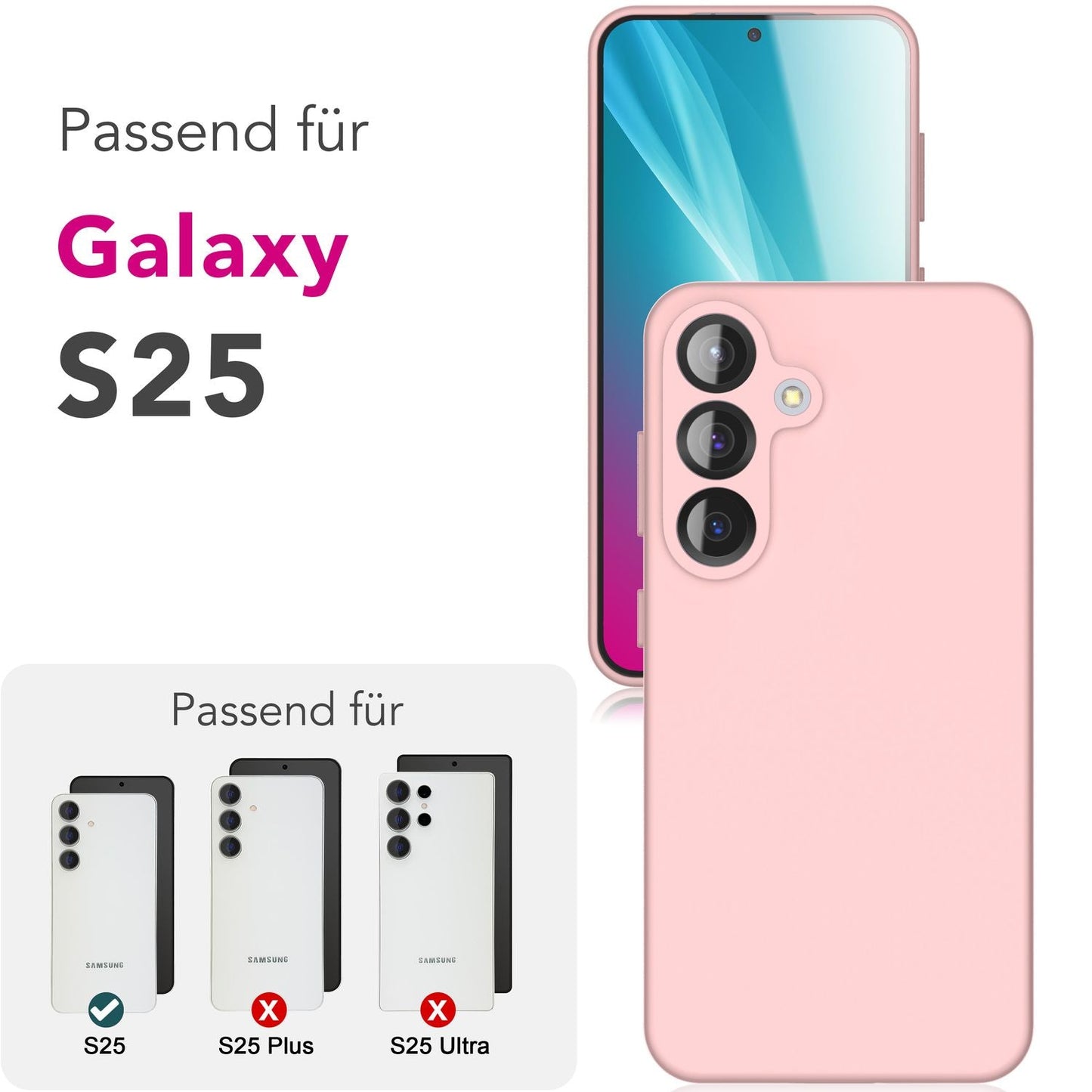 NALIA Phoenix für Samsung Galaxy S25 Hülle, Abwischbare Weiche Schutzhülle aus Flüssigsilikon, Mikrofaser Innenfutter, Rutschfeste Handyhülle, Seidige Silikonhülle