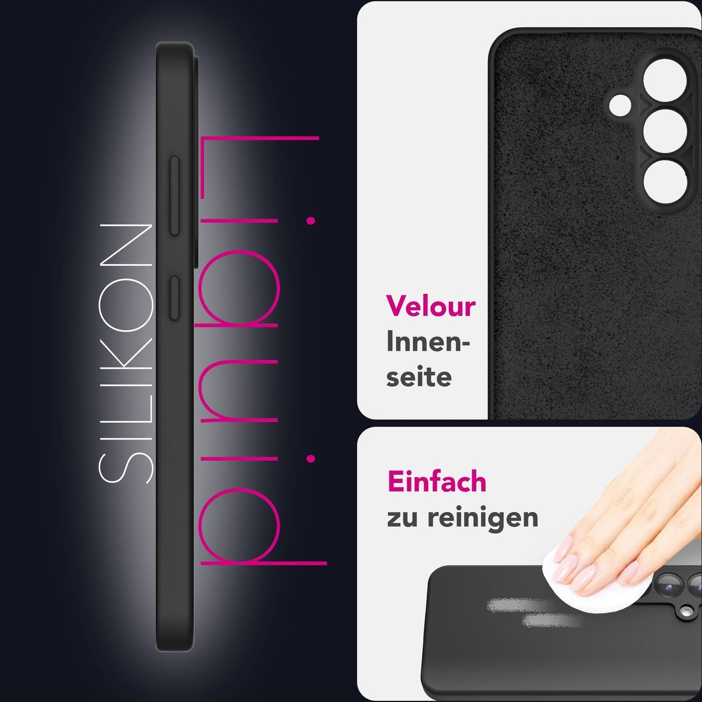 Husa NALIA Phoenix pentru Samsung Galaxy S25 Plus, husă de telefon din silicon lichid, netedă și ușor de șters, căptușeală interioară din microfibră, husă de protecție din silicon moale și catifelat