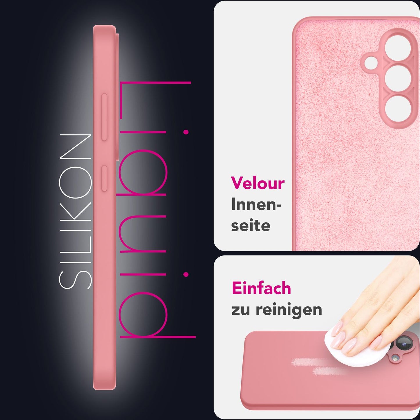 Husa NALIA Phoenix pentru Samsung Galaxy S25 Plus, husă de telefon din silicon lichid, netedă și ușor de șters, căptușeală interioară din microfibră, husă de protecție din silicon moale și catifelat