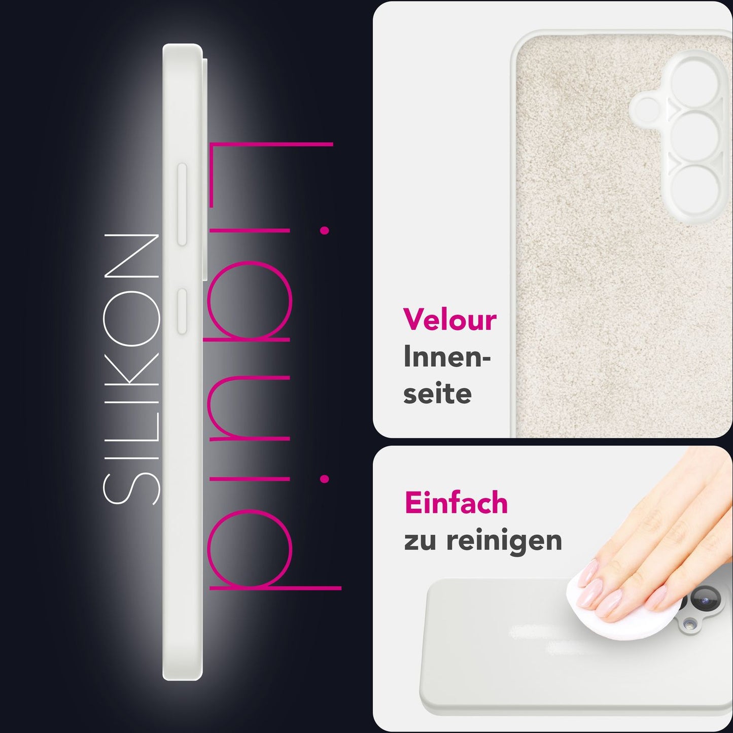 Husa NALIA Phoenix pentru Samsung Galaxy S25 Plus, husă de telefon din silicon lichid, netedă și ușor de șters, căptușeală interioară din microfibră, husă de protecție din silicon moale și catifelat