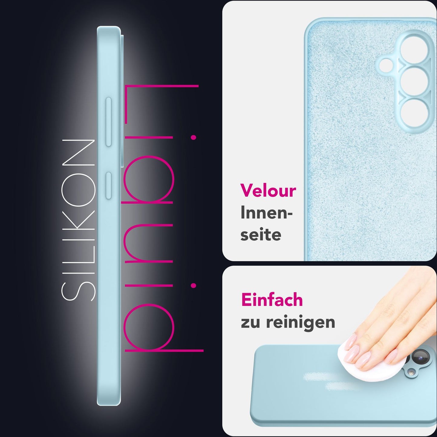 Husa NALIA Phoenix pentru Samsung Galaxy S25 Plus, husă de telefon din silicon lichid, netedă și ușor de șters, căptușeală interioară din microfibră, husă de protecție din silicon moale și catifelat