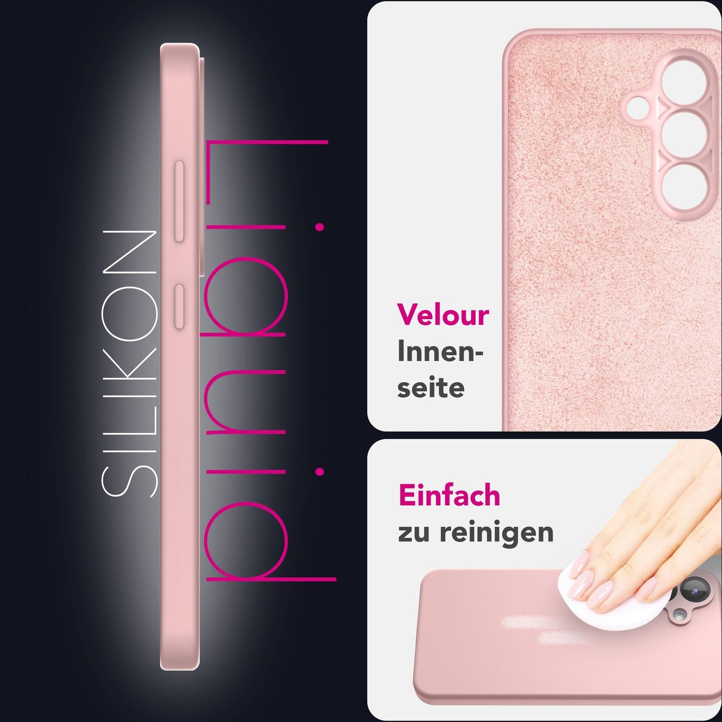 Husa NALIA Phoenix pentru Samsung Galaxy S25 Plus, husă de telefon din silicon lichid, netedă și ușor de șters, căptușeală interioară din microfibră, husă de protecție din silicon moale și catifelat