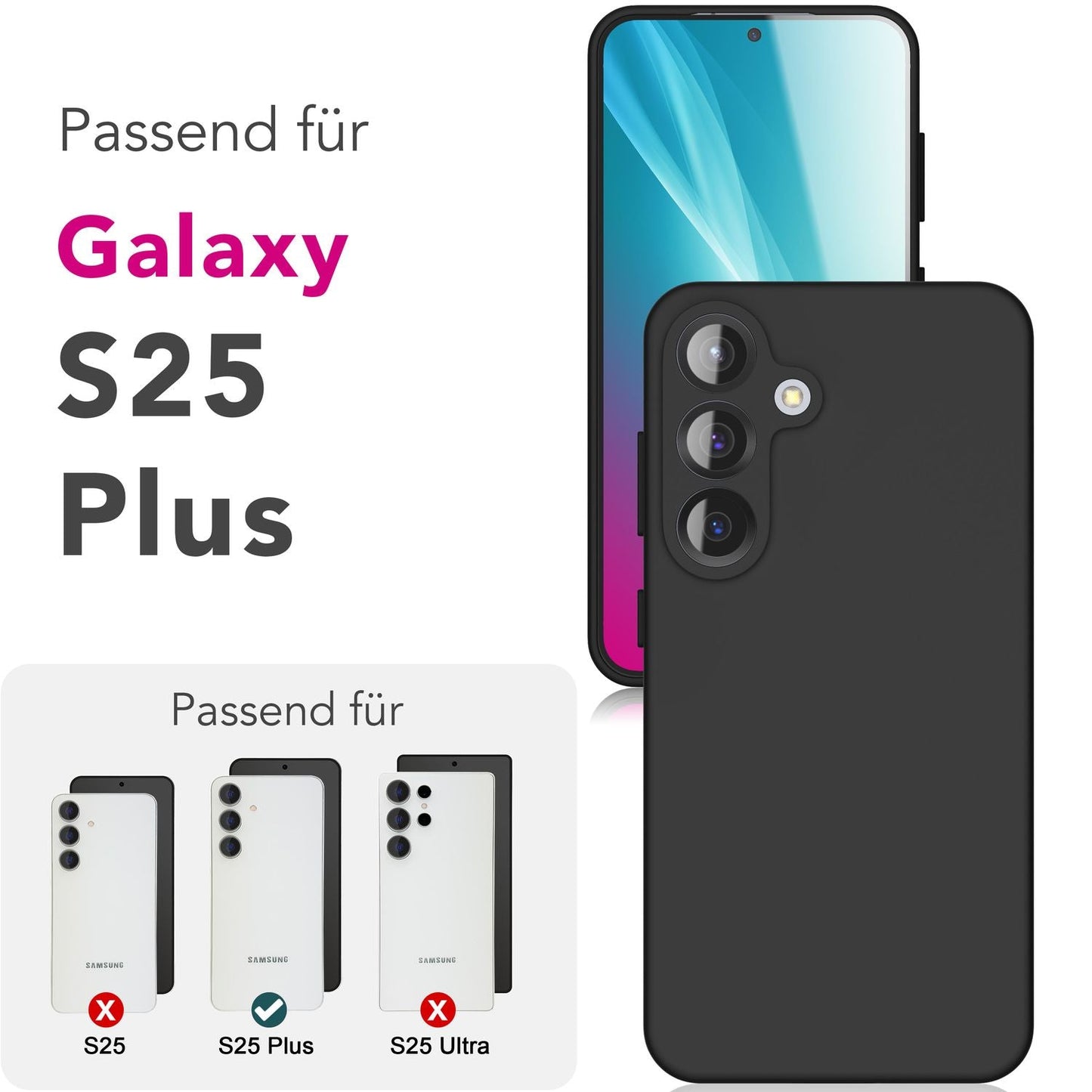 Husa NALIA Phoenix pentru Samsung Galaxy S25 Plus, husă de telefon din silicon lichid, netedă și ușor de șters, căptușeală interioară din microfibră, husă de protecție din silicon moale și catifelat