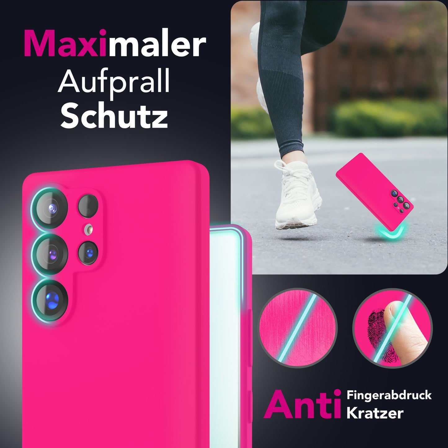 NALIA Phoenix für Samsung Galaxy S25 Ultra Hülle, Abwischbare Samt-Weiche Flüssigsilikon Handyhülle, Mikrofaser-Innenfutter, Dünne Rutschfeste Silikon Schutzhülle