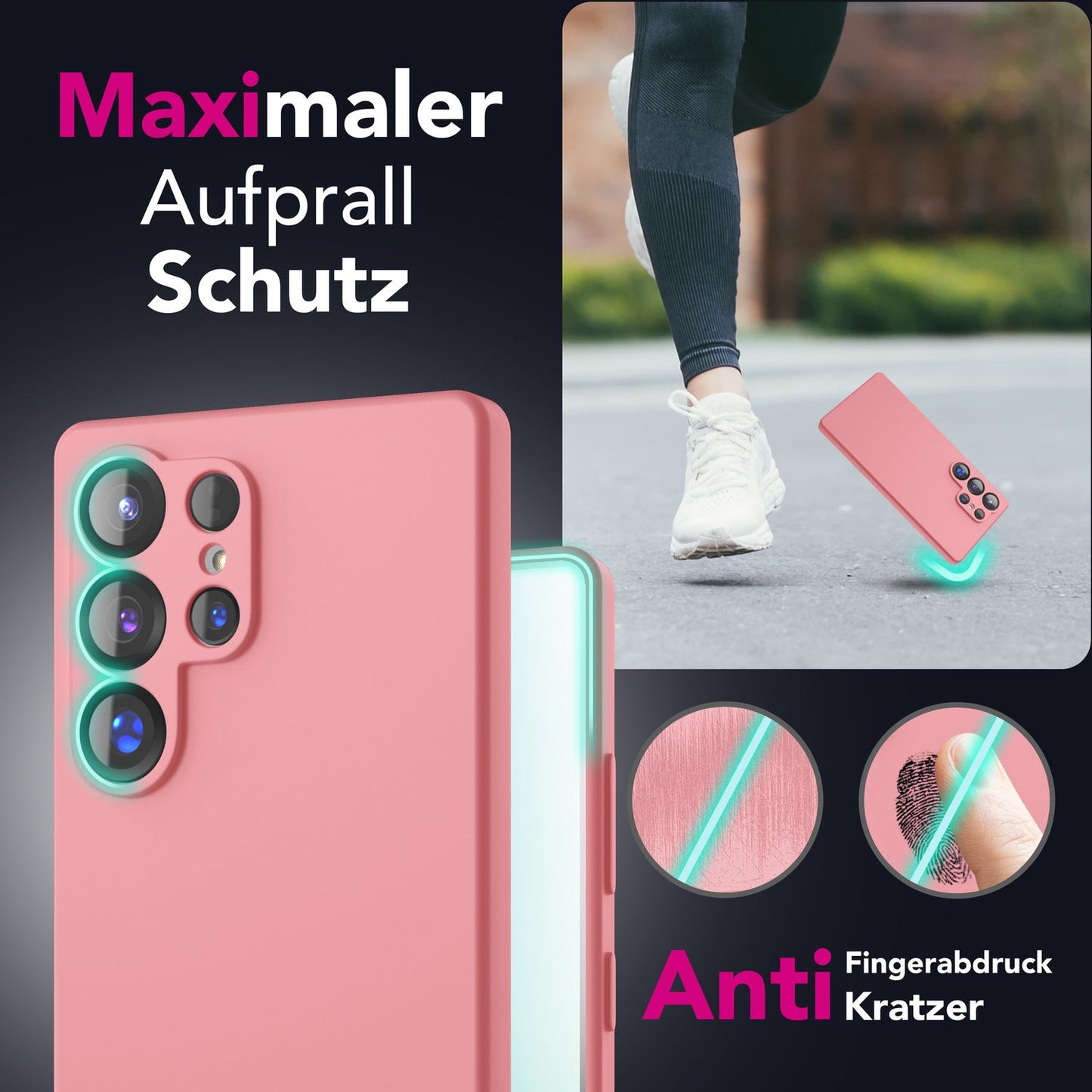 NALIA Phoenix für Samsung Galaxy S25 Ultra Hülle, Abwischbare Samt-Weiche Flüssigsilikon Handyhülle, Mikrofaser-Innenfutter, Dünne Rutschfeste Silikon Schutzhülle