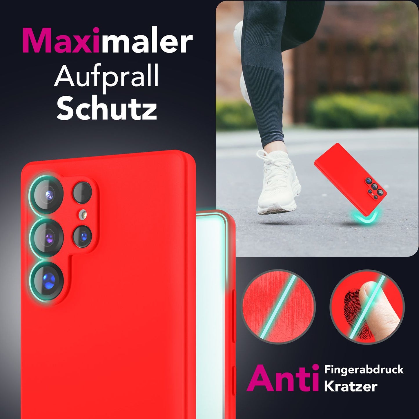 NALIA Phoenix für Samsung Galaxy S25 Ultra Hülle, Abwischbare Samt-Weiche Flüssigsilikon Handyhülle, Mikrofaser-Innenfutter, Dünne Rutschfeste Silikon Schutzhülle