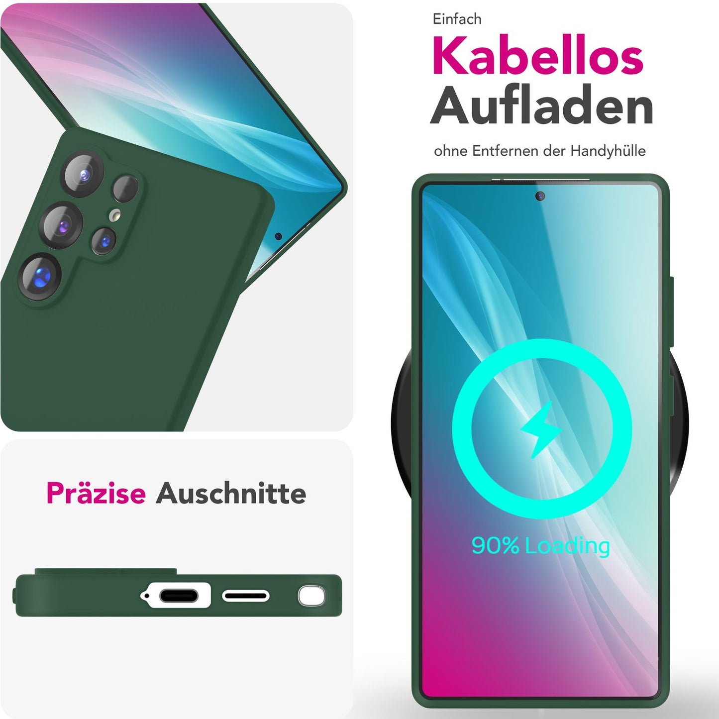 NALIA Phoenix für Samsung Galaxy S25 Ultra Hülle, Abwischbare Samt-Weiche Flüssigsilikon Handyhülle, Mikrofaser-Innenfutter, Dünne Rutschfeste Silikon Schutzhülle