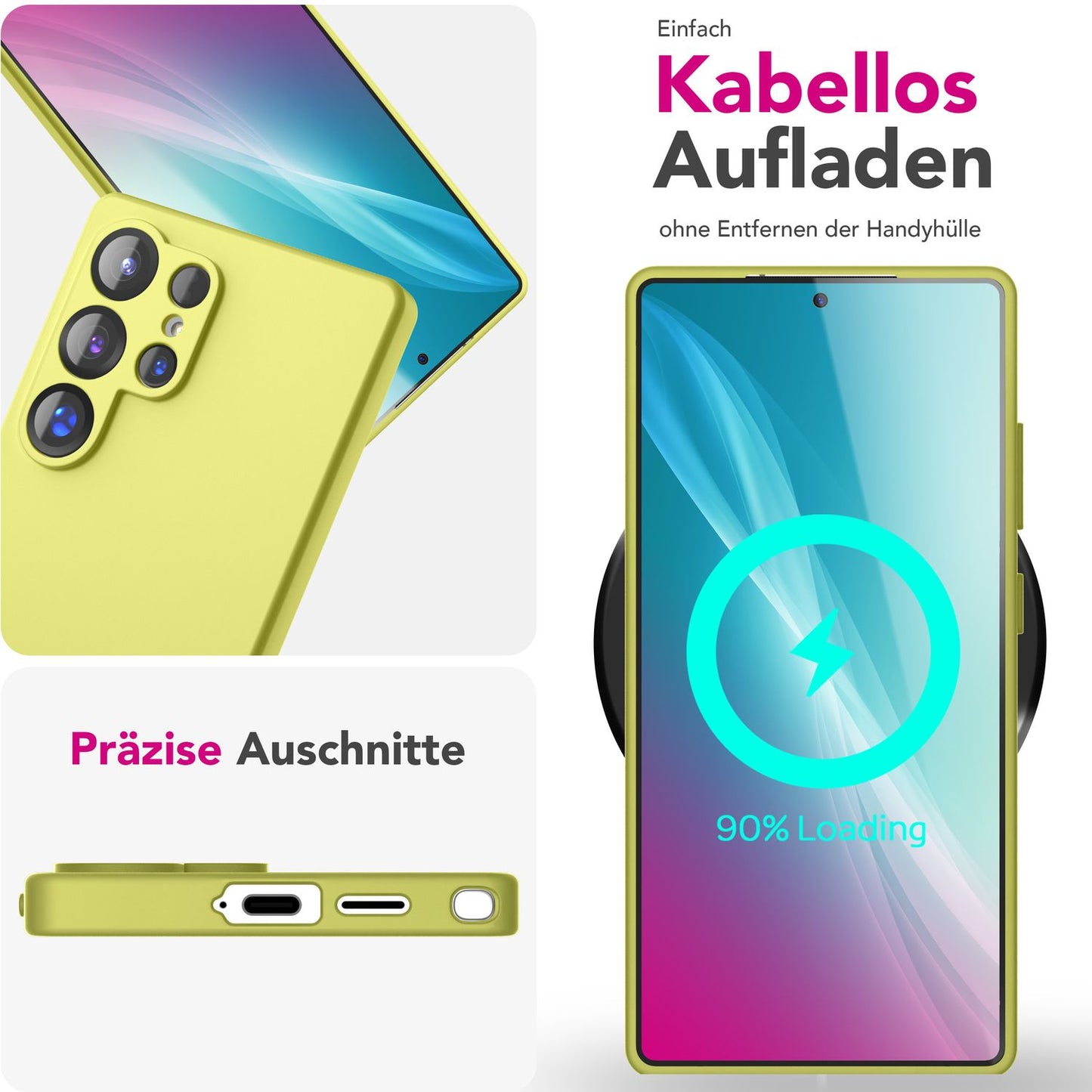 NALIA Phoenix für Samsung Galaxy S25 Ultra Hülle, Abwischbare Samt-Weiche Flüssigsilikon Handyhülle, Mikrofaser-Innenfutter, Dünne Rutschfeste Silikon Schutzhülle
