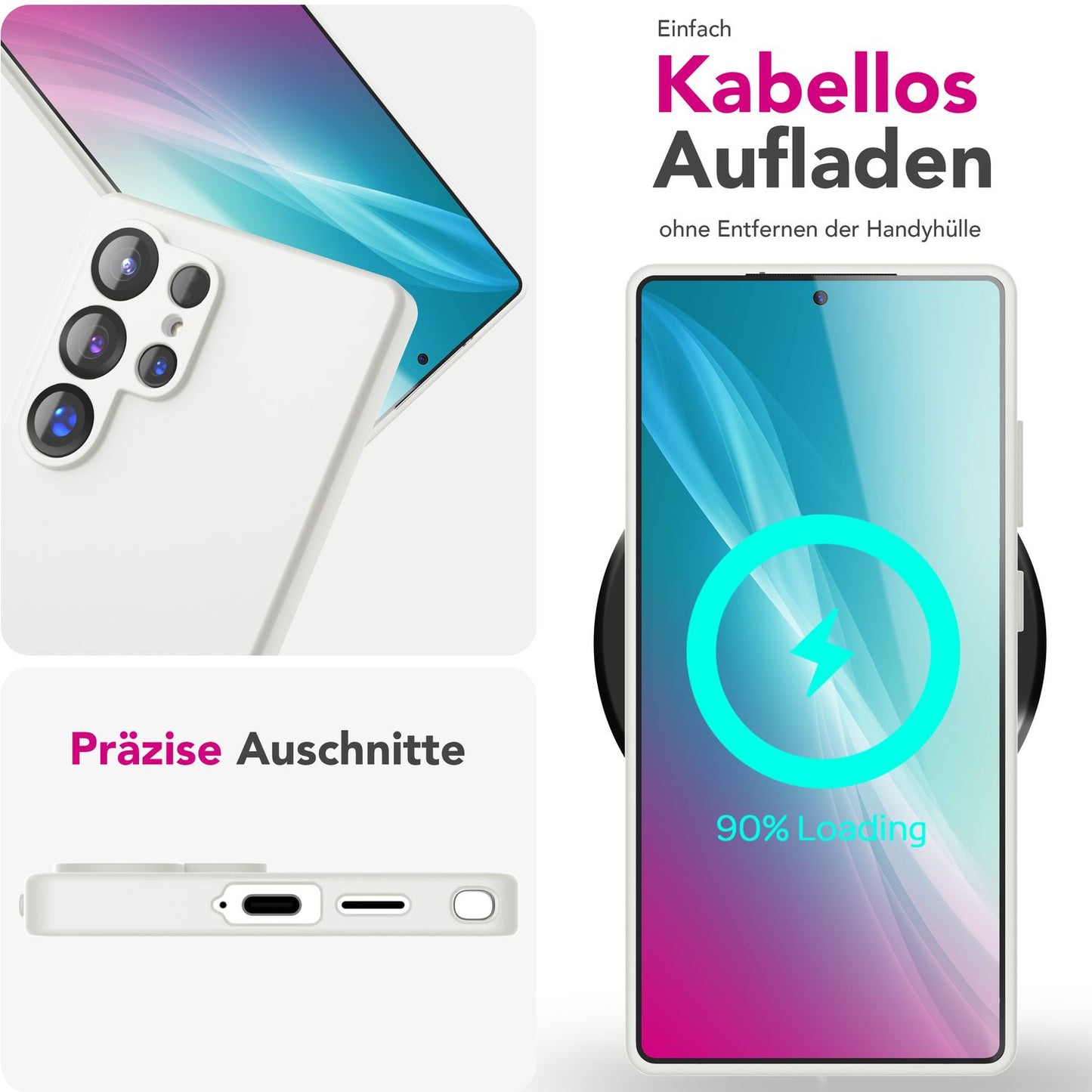 NALIA Phoenix für Samsung Galaxy S25 Ultra Hülle, Abwischbare Samt-Weiche Flüssigsilikon Handyhülle, Mikrofaser-Innenfutter, Dünne Rutschfeste Silikon Schutzhülle