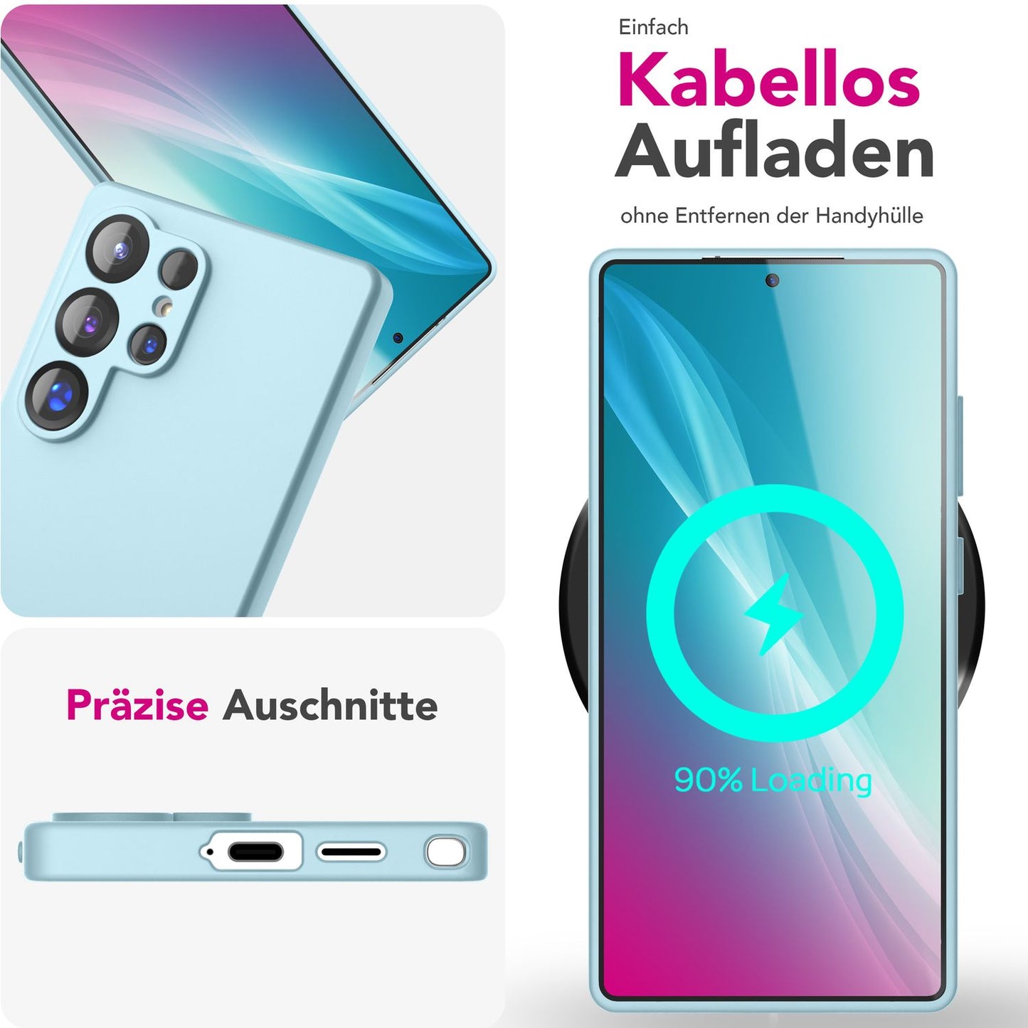 NALIA Phoenix für Samsung Galaxy S25 Ultra Hülle, Abwischbare Samt-Weiche Flüssigsilikon Handyhülle, Mikrofaser-Innenfutter, Dünne Rutschfeste Silikon Schutzhülle