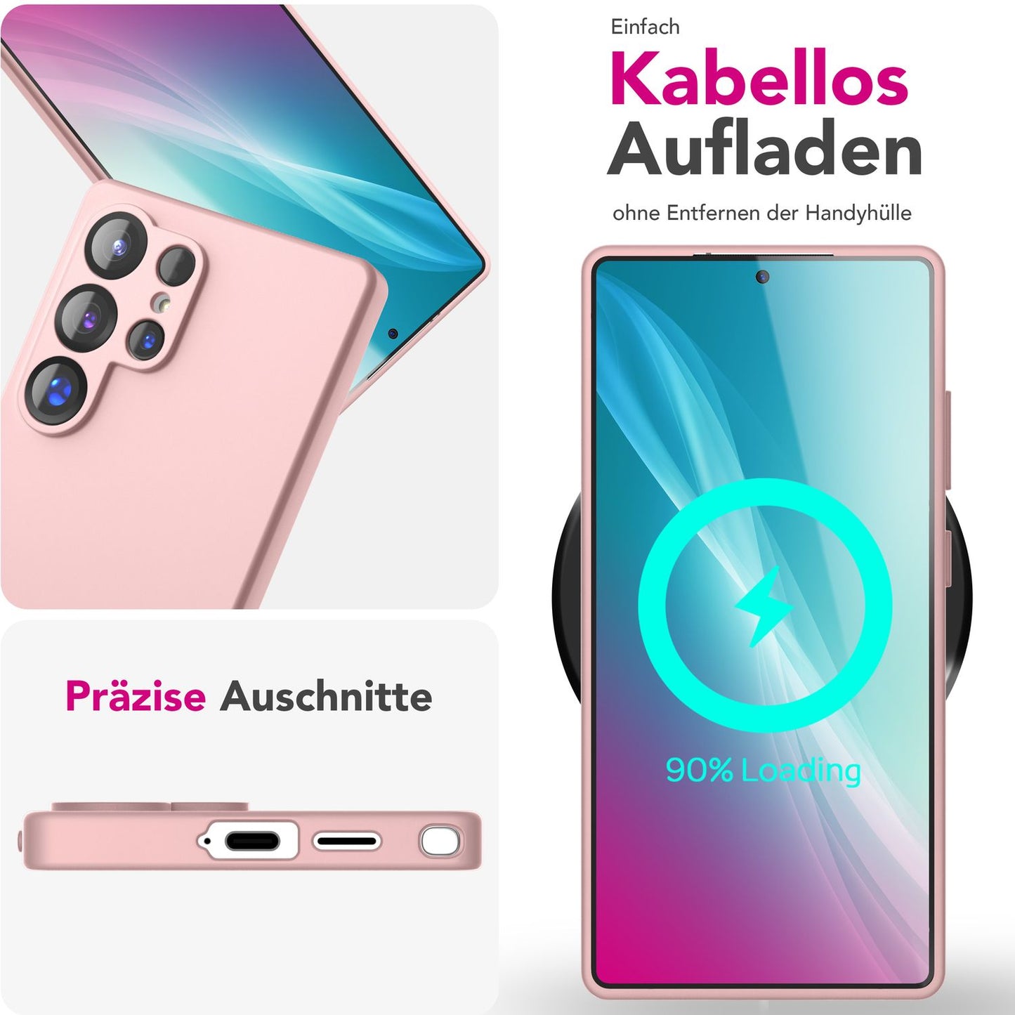 NALIA Phoenix für Samsung Galaxy S25 Ultra Hülle, Abwischbare Samt-Weiche Flüssigsilikon Handyhülle, Mikrofaser-Innenfutter, Dünne Rutschfeste Silikon Schutzhülle