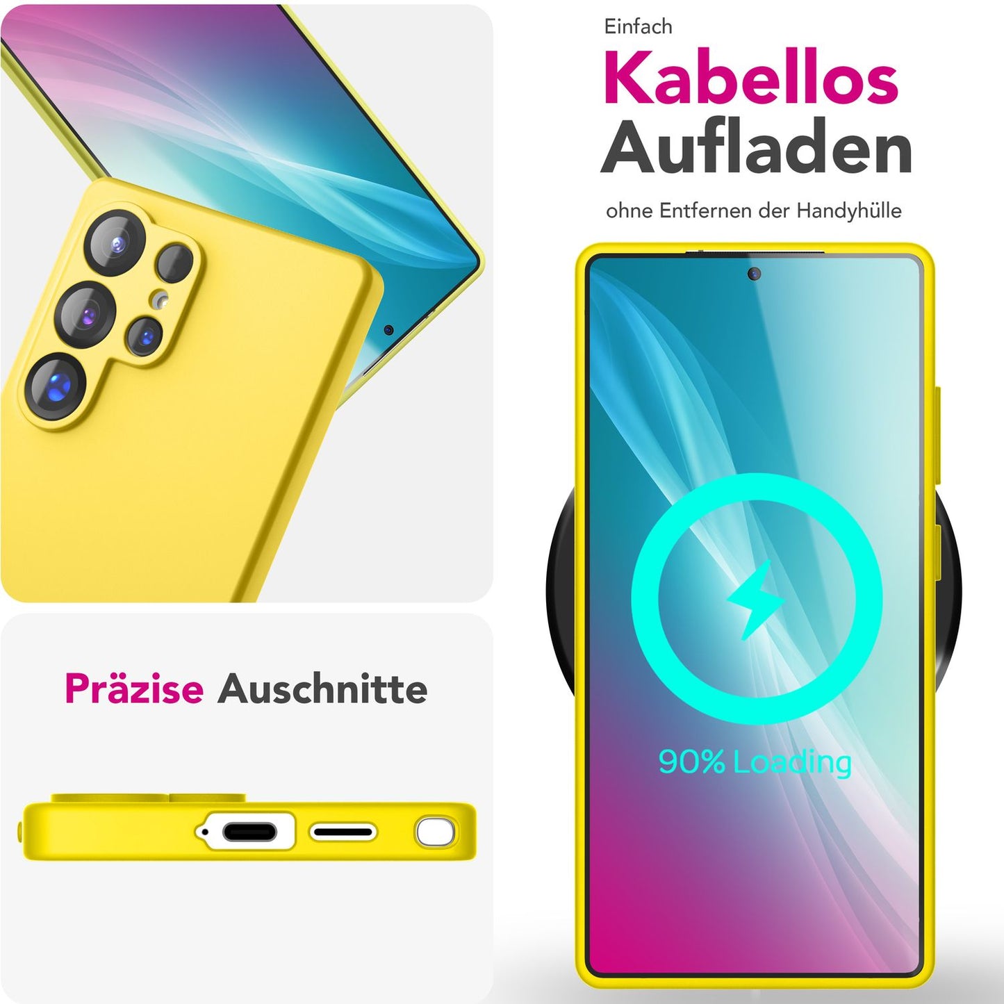 NALIA Phoenix für Samsung Galaxy S25 Ultra Hülle, Abwischbare Samt-Weiche Flüssigsilikon Handyhülle, Mikrofaser-Innenfutter, Dünne Rutschfeste Silikon Schutzhülle