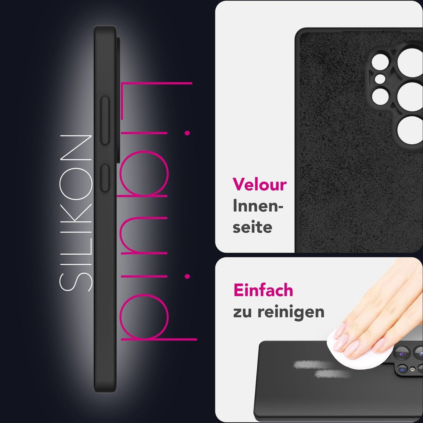 NALIA Phoenix für Samsung Galaxy S25 Ultra Hülle, Abwischbare Samt-Weiche Flüssigsilikon Handyhülle, Mikrofaser-Innenfutter, Dünne Rutschfeste Silikon Schutzhülle