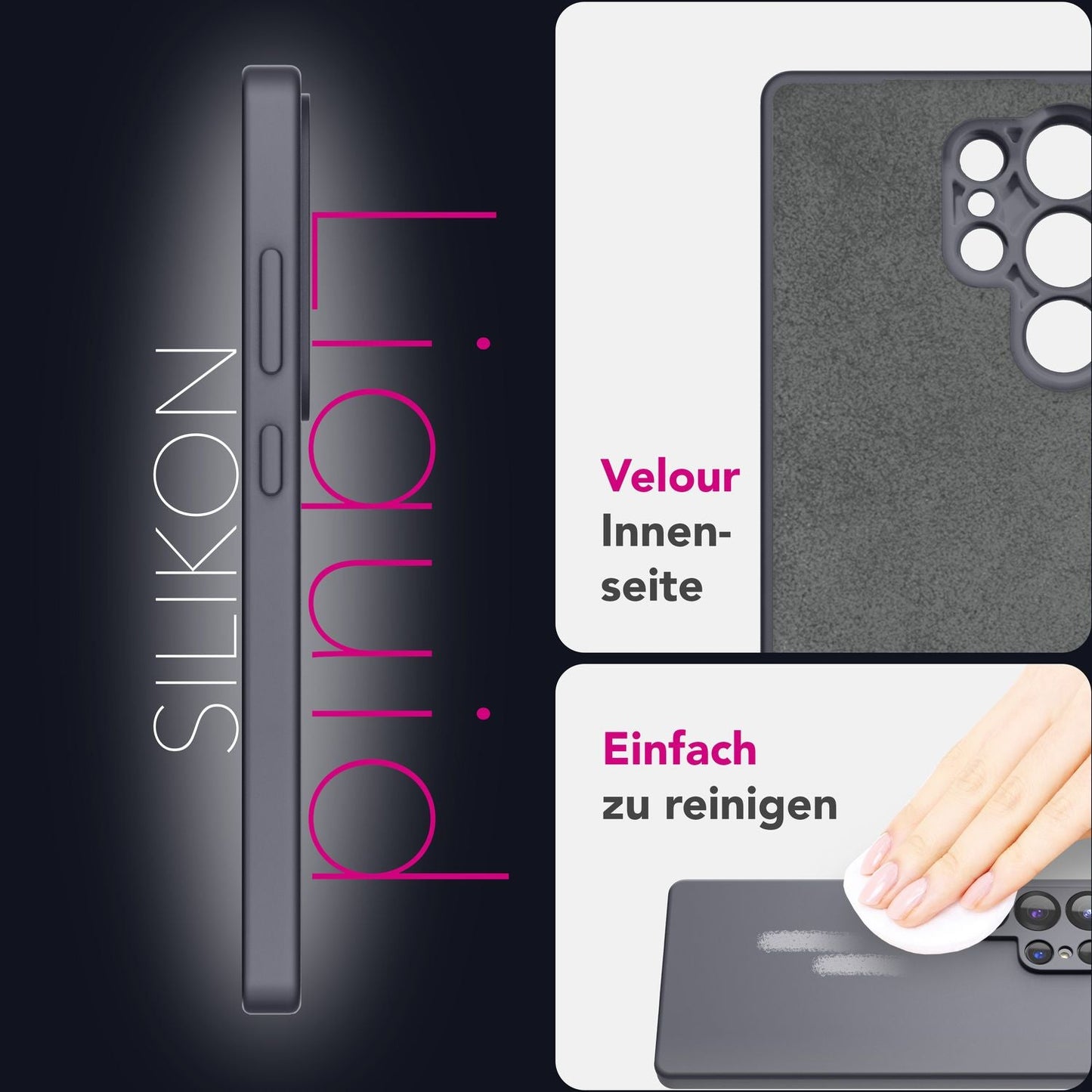 NALIA Phoenix für Samsung Galaxy S25 Ultra Hülle, Abwischbare Samt-Weiche Flüssigsilikon Handyhülle, Mikrofaser-Innenfutter, Dünne Rutschfeste Silikon Schutzhülle