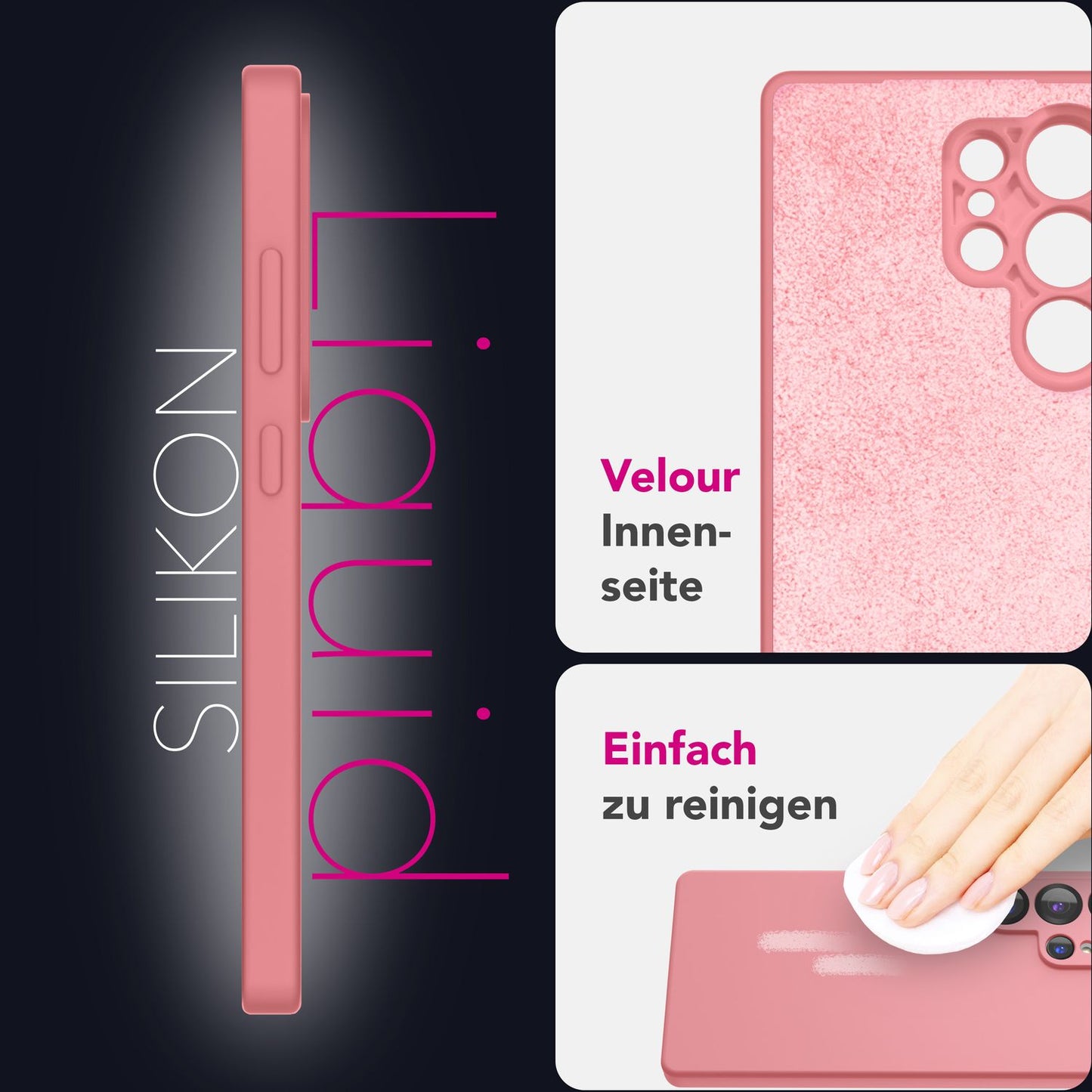 NALIA Phoenix für Samsung Galaxy S25 Ultra Hülle, Abwischbare Samt-Weiche Flüssigsilikon Handyhülle, Mikrofaser-Innenfutter, Dünne Rutschfeste Silikon Schutzhülle