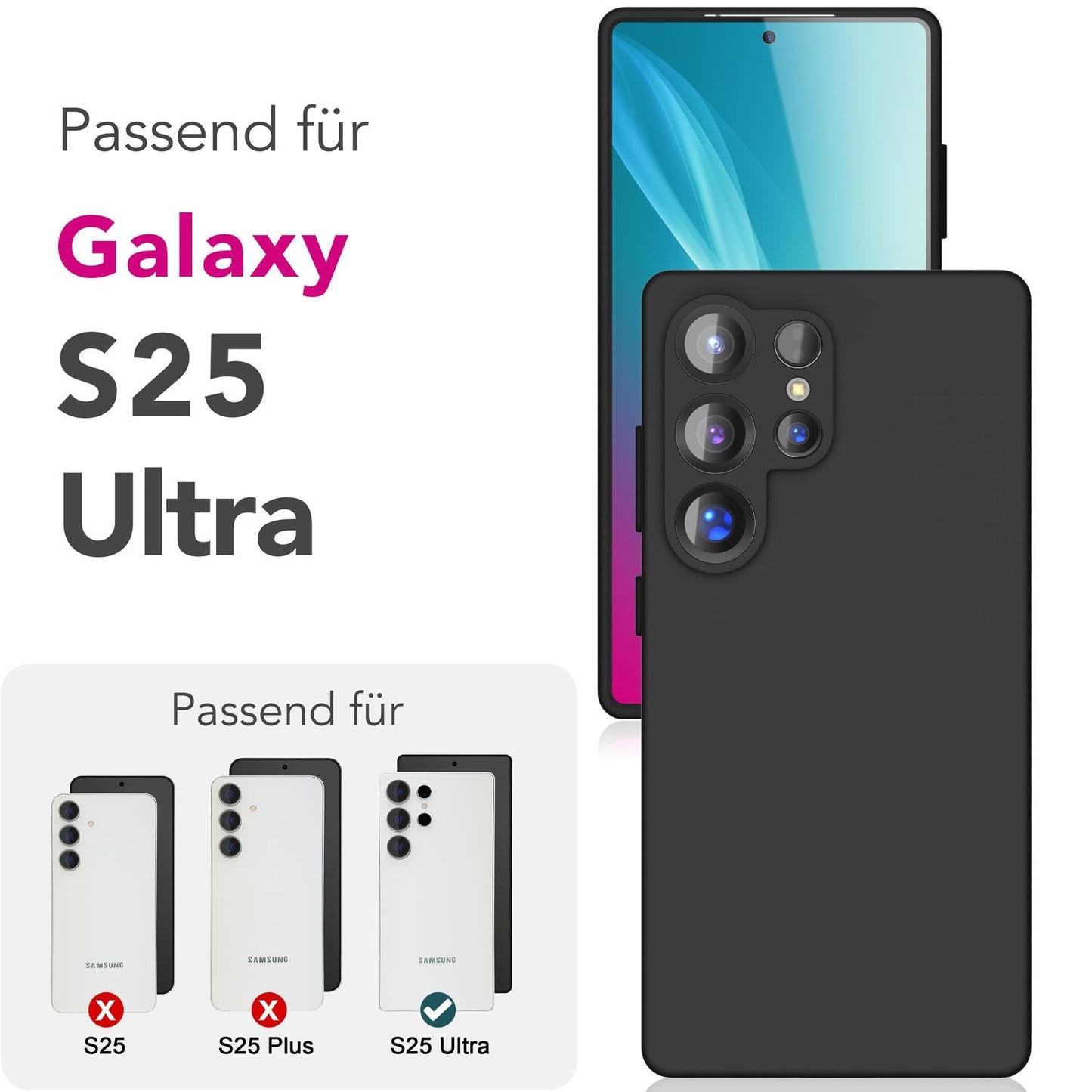 NALIA Phoenix für Samsung Galaxy S25 Ultra Hülle, Abwischbare Samt-Weiche Flüssigsilikon Handyhülle, Mikrofaser-Innenfutter, Dünne Rutschfeste Silikon Schutzhülle