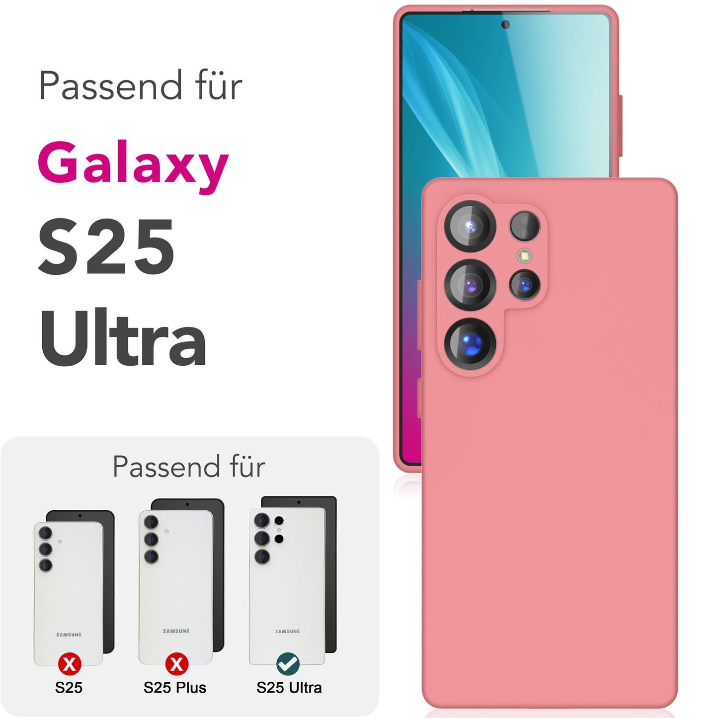 NALIA Phoenix für Samsung Galaxy S25 Ultra Hülle, Abwischbare Samt-Weiche Flüssigsilikon Handyhülle, Mikrofaser-Innenfutter, Dünne Rutschfeste Silikon Schutzhülle