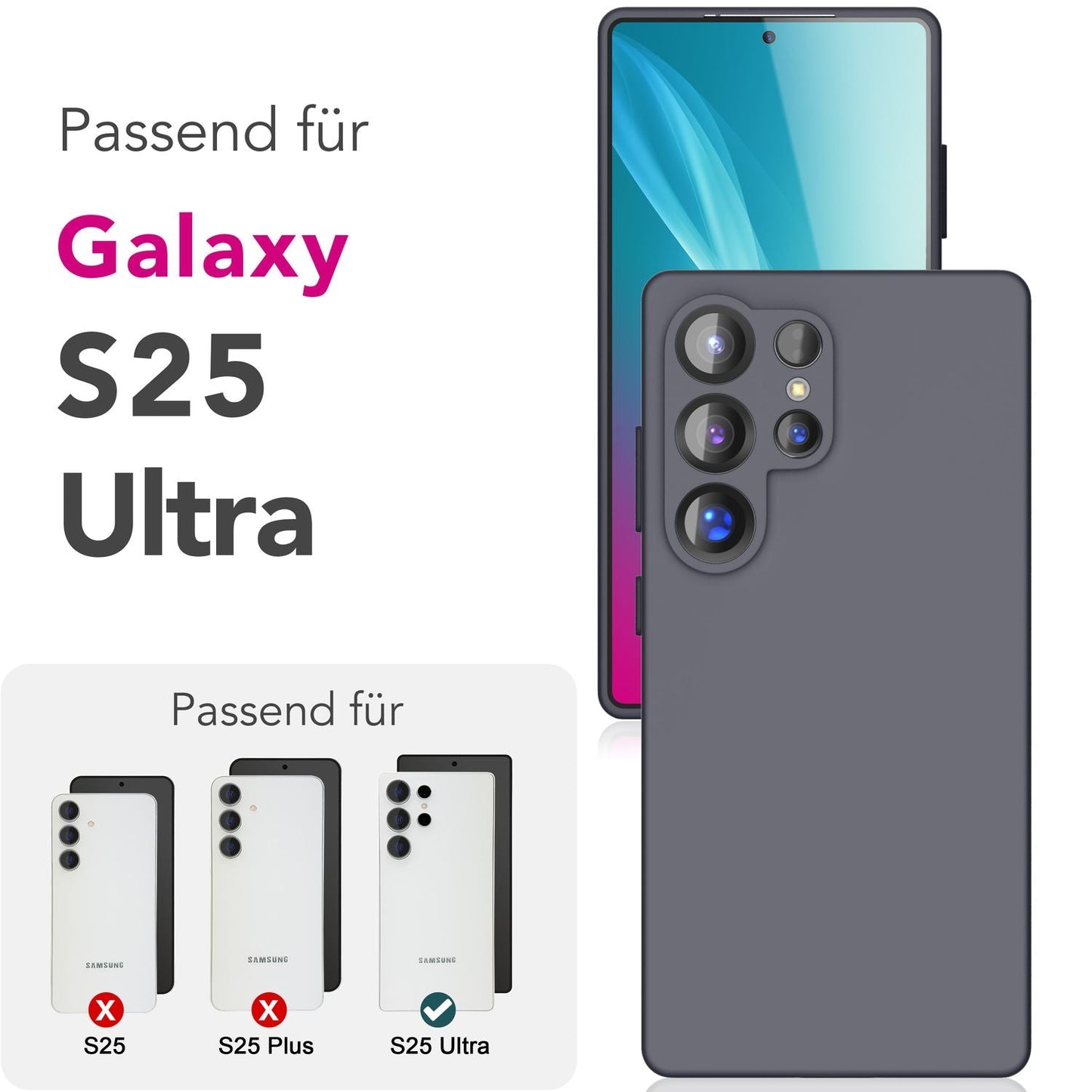 NALIA Phoenix für Samsung Galaxy S25 Ultra Hülle, Abwischbare Samt-Weiche Flüssigsilikon Handyhülle, Mikrofaser-Innenfutter, Dünne Rutschfeste Silikon Schutzhülle