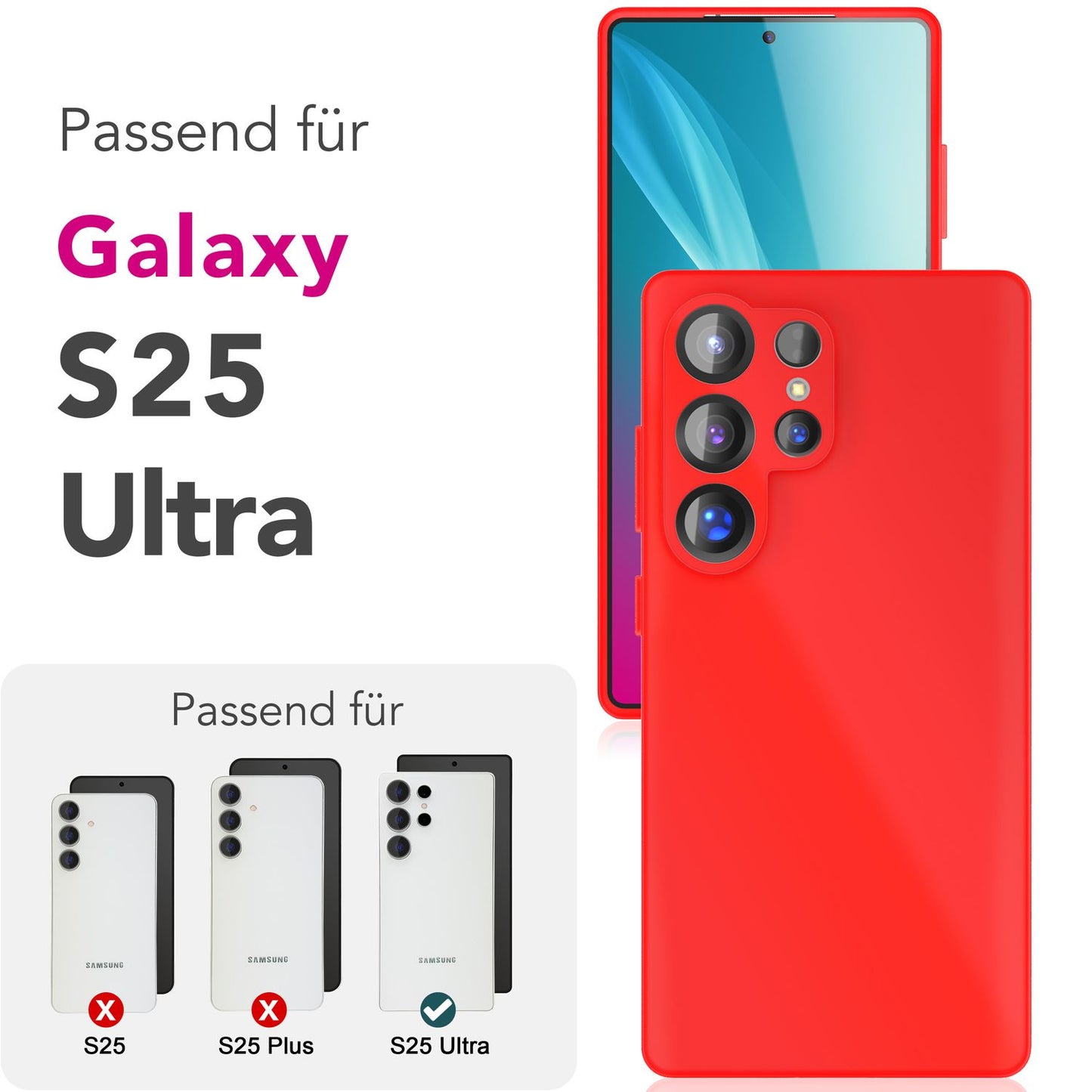 NALIA Phoenix für Samsung Galaxy S25 Ultra Hülle, Abwischbare Samt-Weiche Flüssigsilikon Handyhülle, Mikrofaser-Innenfutter, Dünne Rutschfeste Silikon Schutzhülle