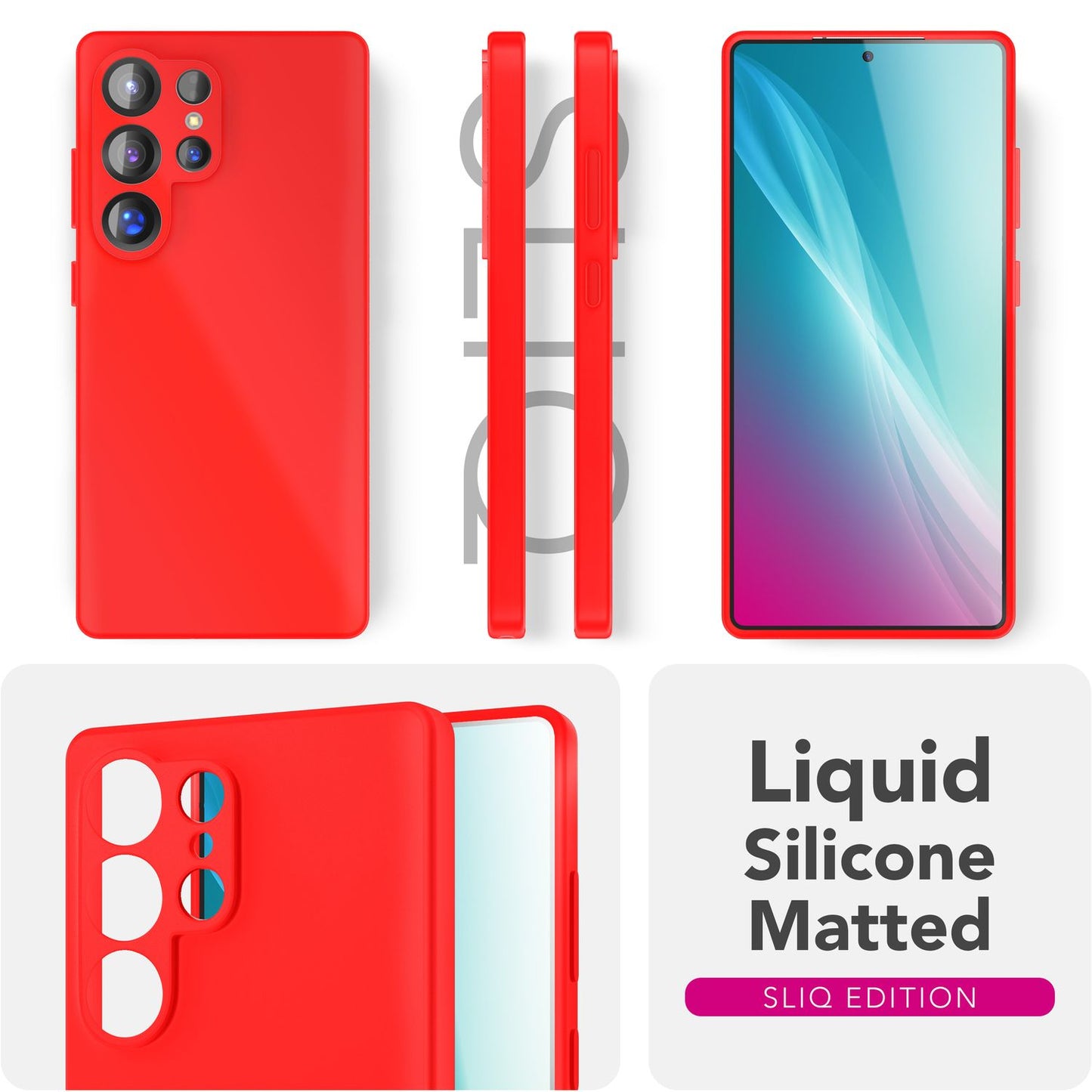 NALIA Phoenix für Samsung Galaxy S25 Ultra Hülle, Abwischbare Samt-Weiche Flüssigsilikon Handyhülle, Mikrofaser-Innenfutter, Dünne Rutschfeste Silikon Schutzhülle