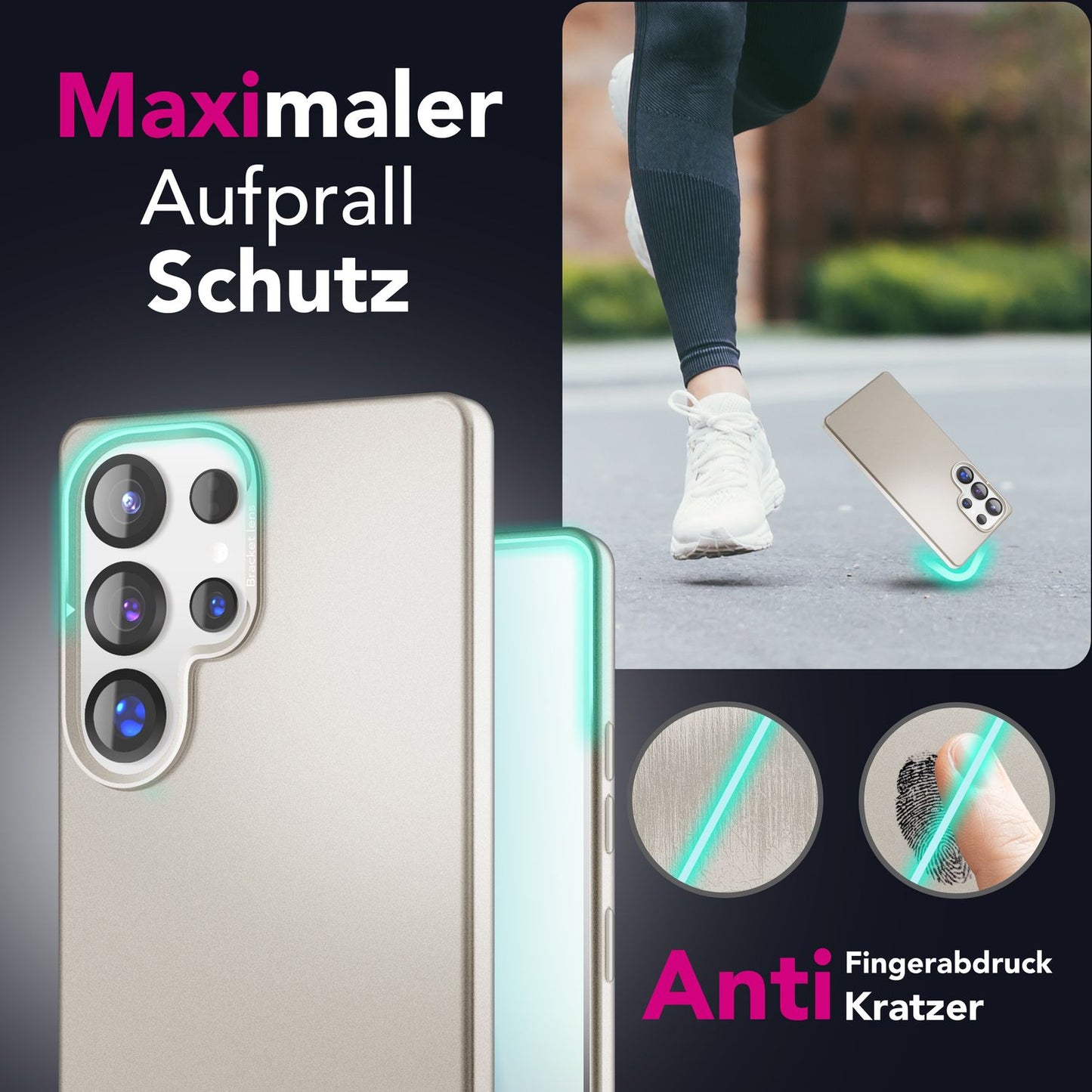 NALIA Overland für Samsung Galaxy S25 Ultra Hülle für MagSafe, Schlankes Hardcase mit Verstecktem Magnet-Ring, Klappbarer Kamera-Ständer, Ultra Dünne Matte Handyhülle