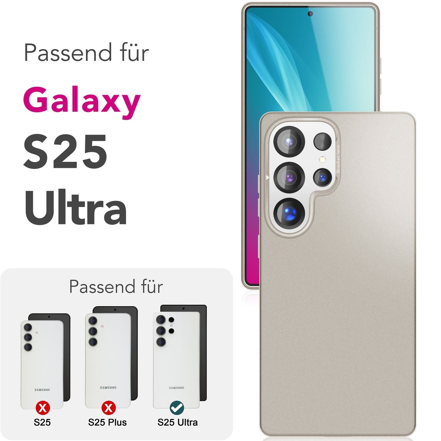 NALIA Overland für Samsung Galaxy S25 Ultra Hülle für MagSafe, Schlankes Hardcase mit Verstecktem Magnet-Ring, Klappbarer Kamera-Ständer, Ultra Dünne Matte Handyhülle