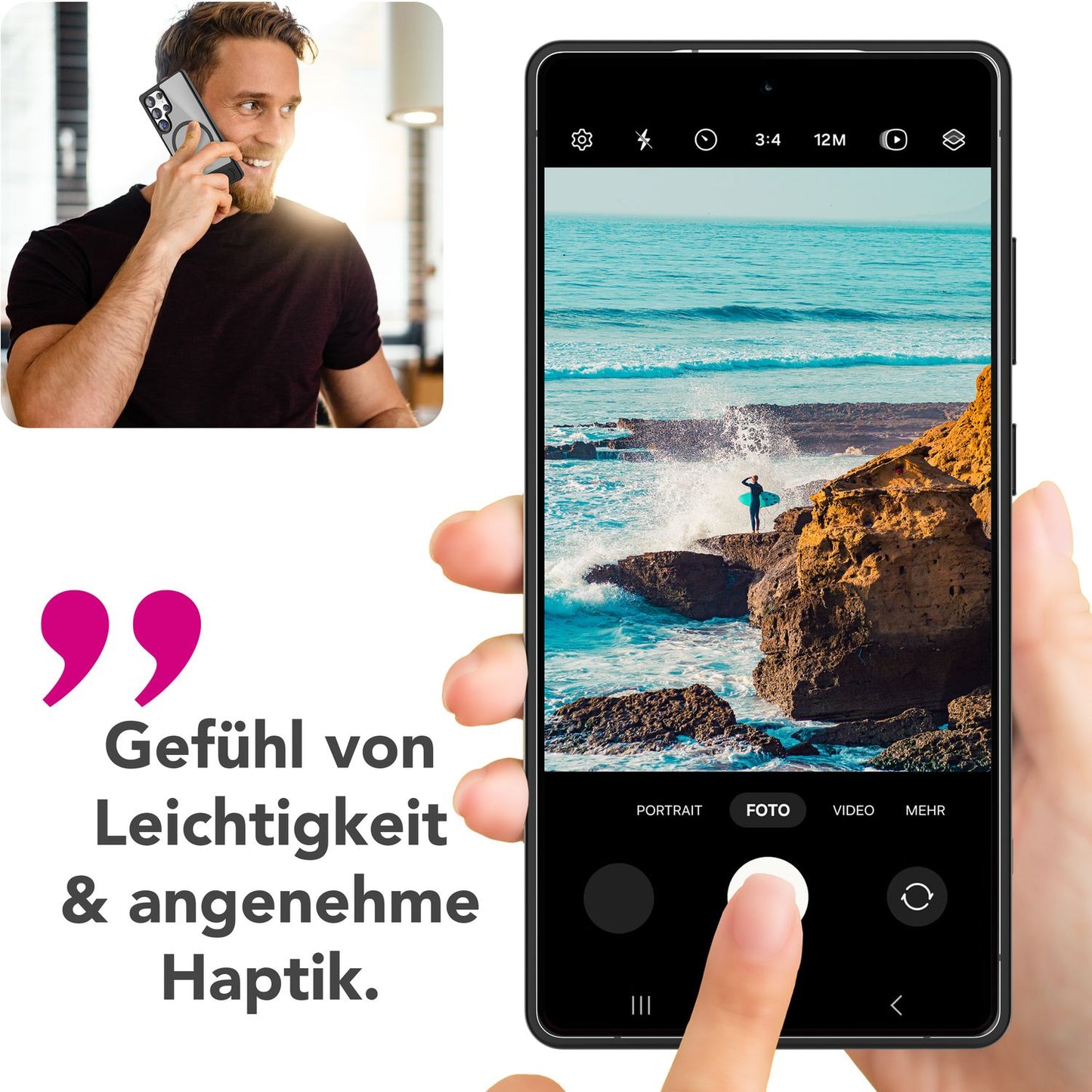 NALIA Triton für Samsung Galaxy S25 Ultra Hülle für MagSafe, Magnethülle mit Standfuß, Ring für Magnetisches Laden, Semi-Transparente Handyhülle mit Silikon-Rahmen